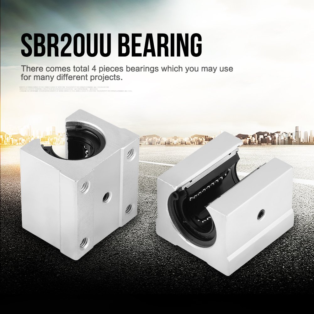 4 stks Lineaire Lager Blok CNC Geleiderail Blok Aluminium Open slider Roller voor 20mm Breedte lineaire Gids