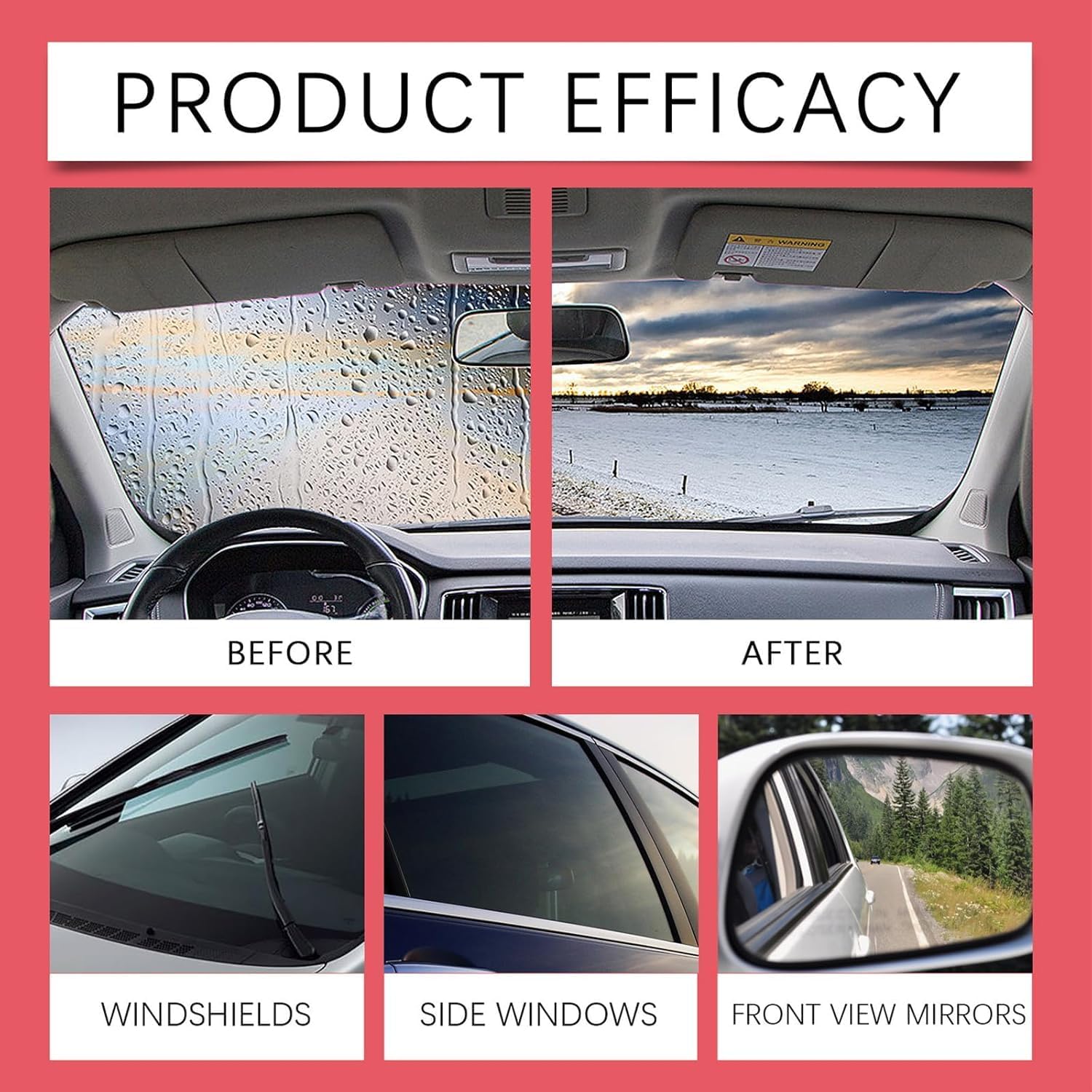 Glass Guard,Windshield Cleaner,Glass Emulsion Cleaner,GlassEmulsion Oil Film Purification,Automotive Oil Film Cleaning Brush,Universal GlassCleaning Board for Car Windshield Improves Clarity (3)