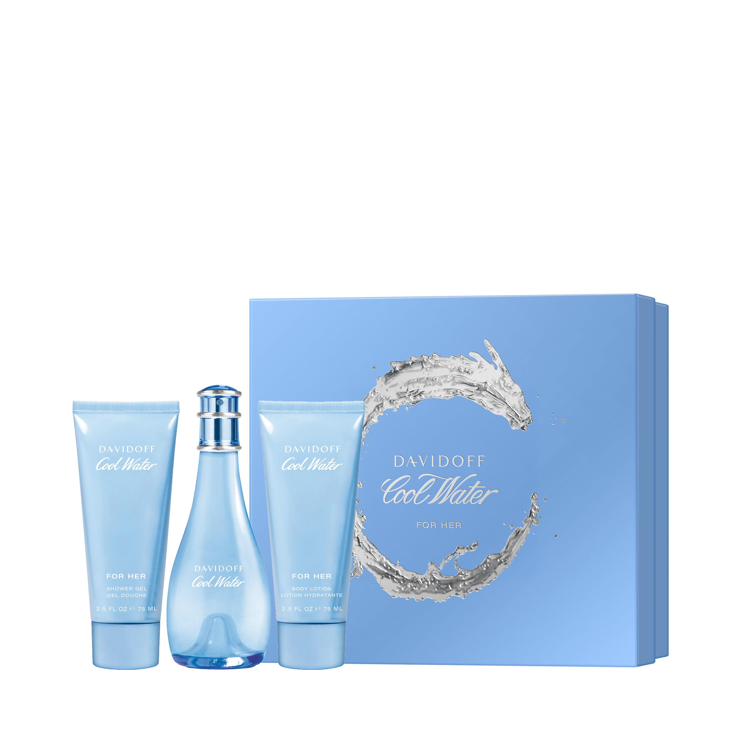 Davidoff Cool Water Woman Eau de Toilette for Women, Shower Gel & Body Lotion Gift Set-picture-26