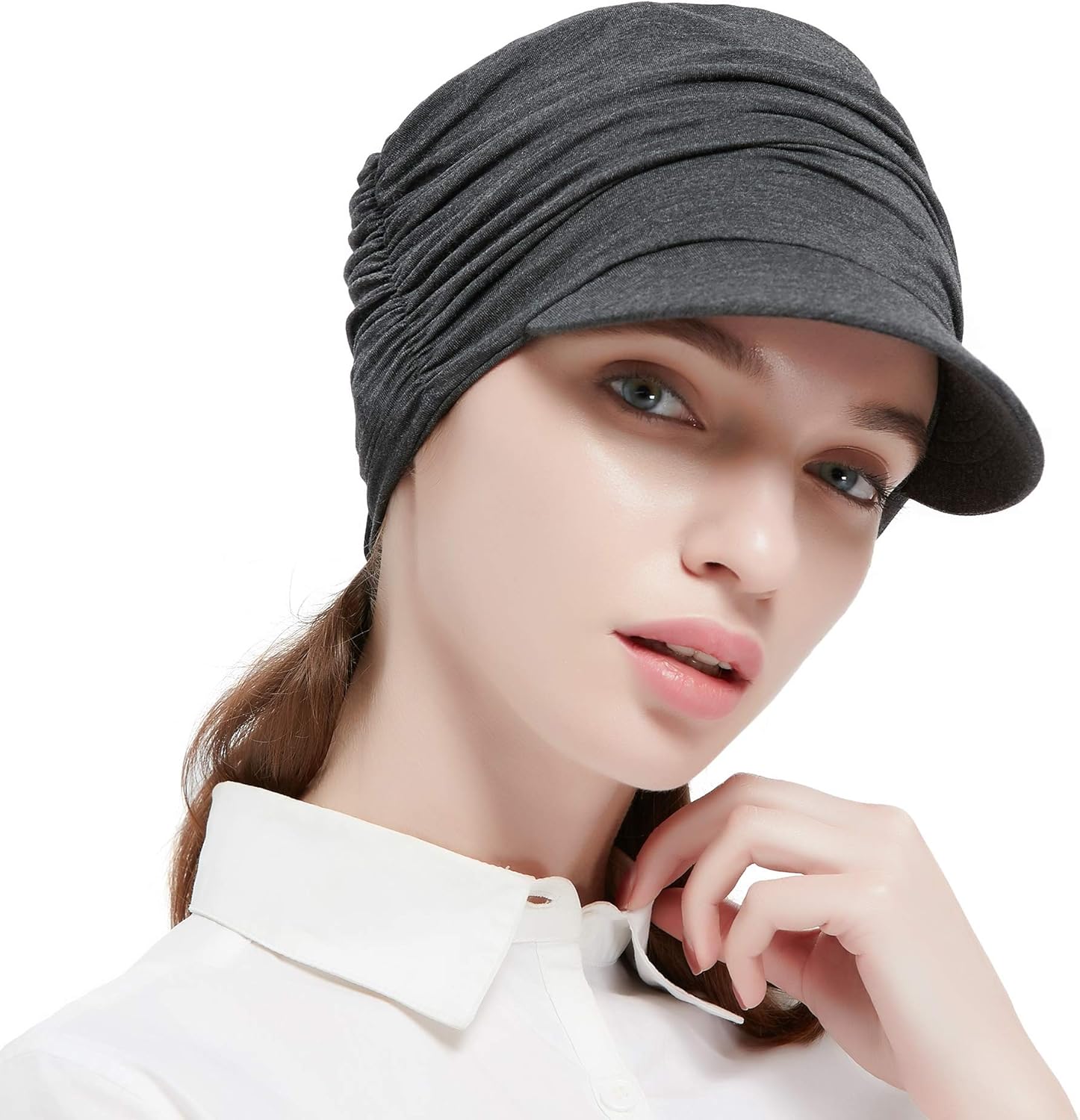 Bamboo Fashion Hat for Woman Daily Use with Brim Visor, Hats for Cancer Chemo Patients - Image 5
