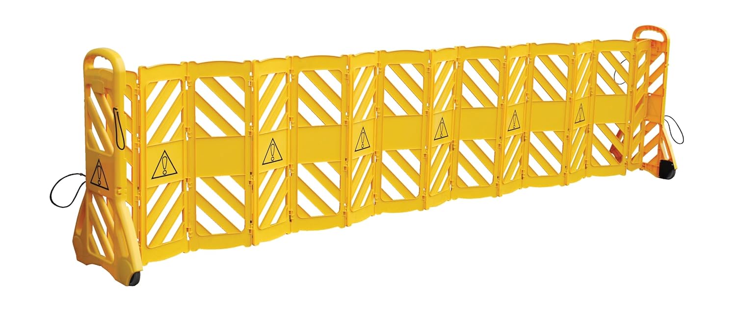 Vestil MSB-138 Plastic Mobile Safety Barrier 23 in. x 13 in. x 40 in. Yellow