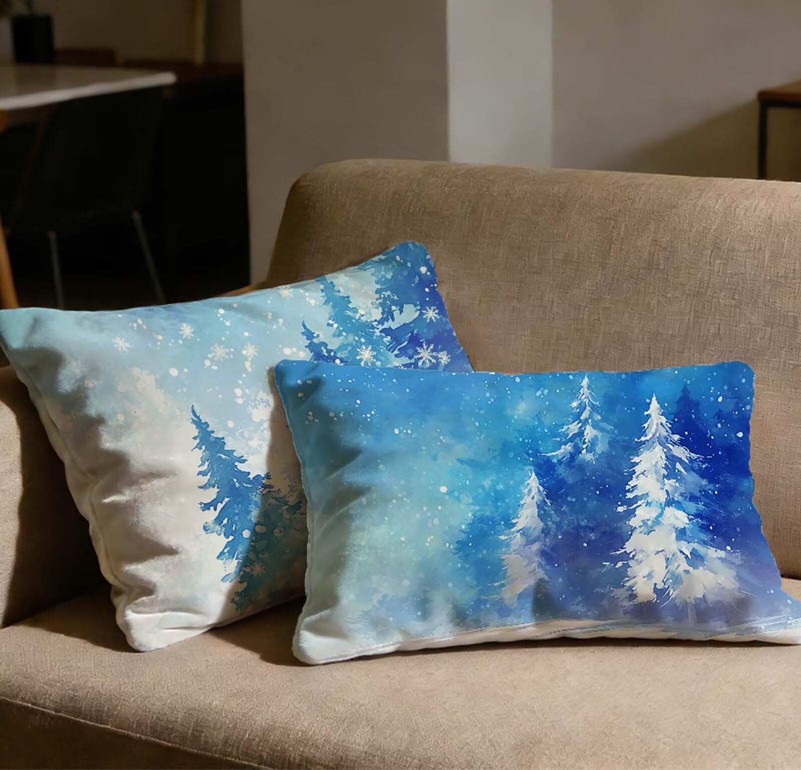 Taie oreiller 40x60 en velours de qualité supérieure avec broderie arbre et zip invisible