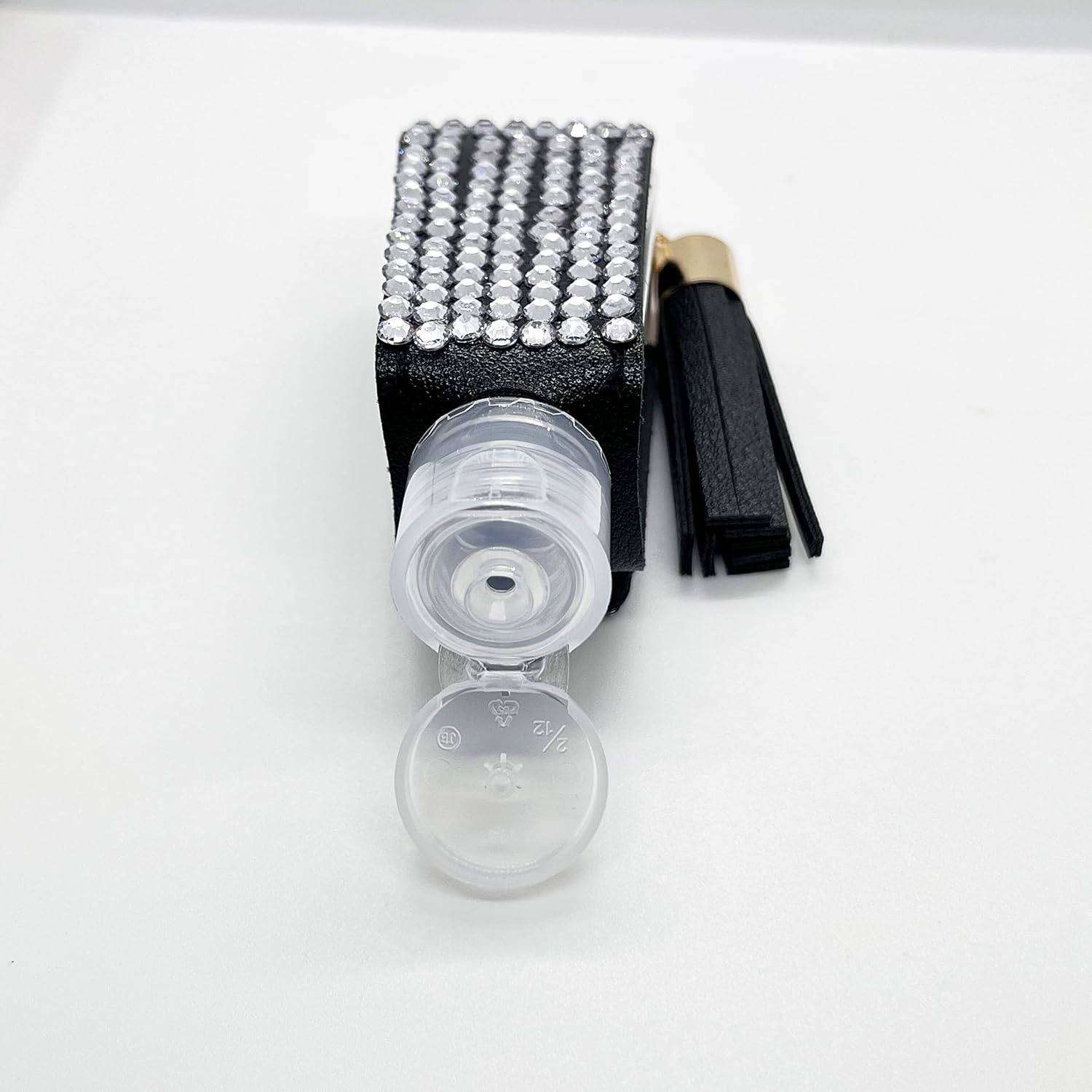 2 Pcs 1oz Bling Travel Bottle Case with Keychain, Travel Bottles for Alcohol, Hand Soap, Refillable Containers Portable image 3