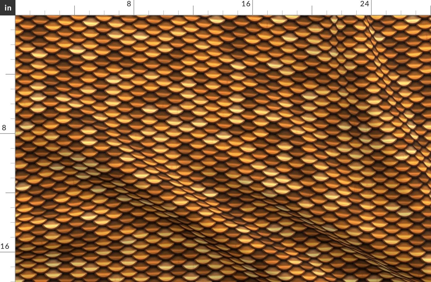 Spoonflower Fabric - Scale Gold Brass Copper Medieval Armor Printed on Organic Cotton Sateen Fabric by The Yard - Sewing Quilting Apparel Home Decor