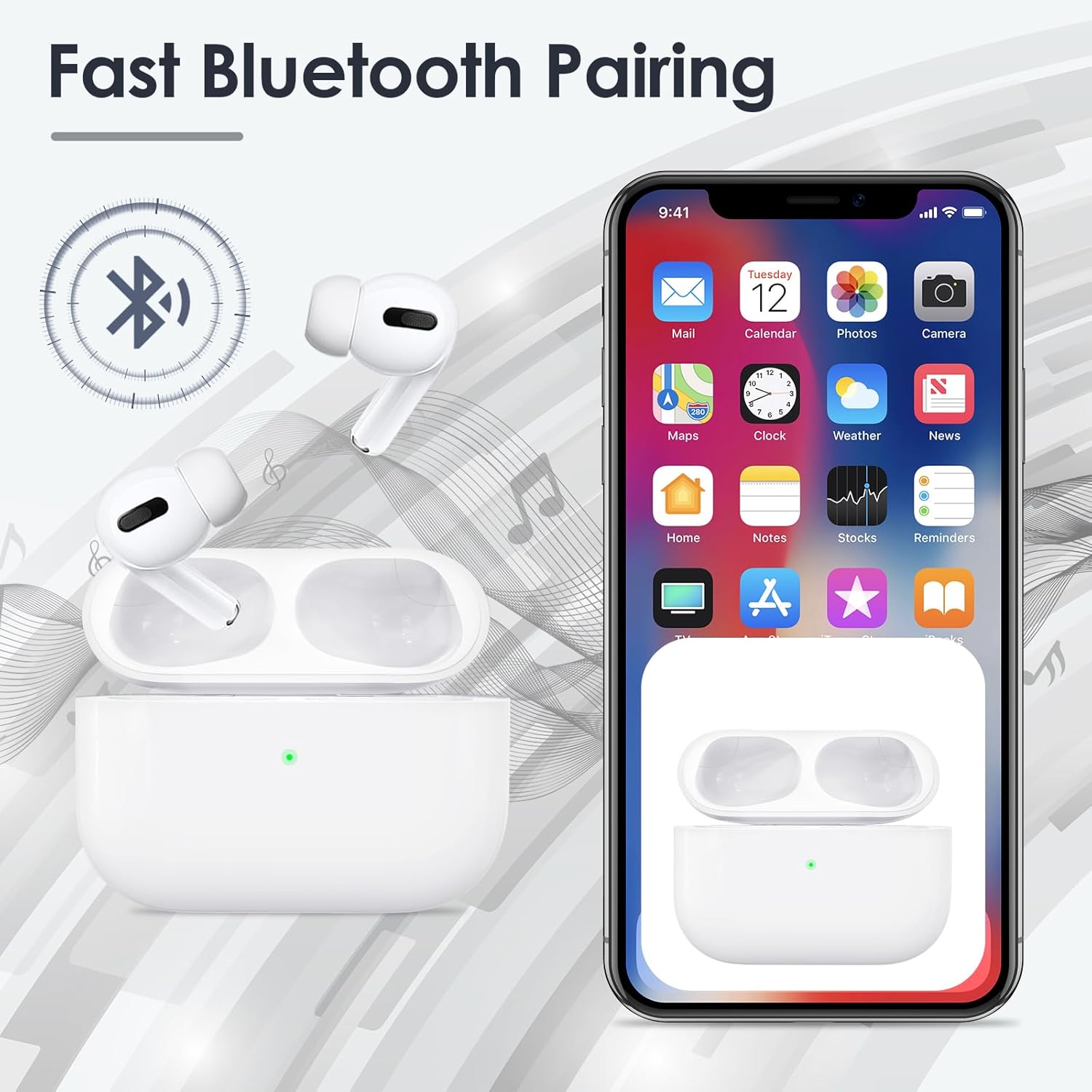 Replacement Charging Case for Airpods Pro 2, Light-ning Charging Port for Airpod Pro 2 Charging Case Replacement, Support for Bluetooth Sync Button,No Earbuds