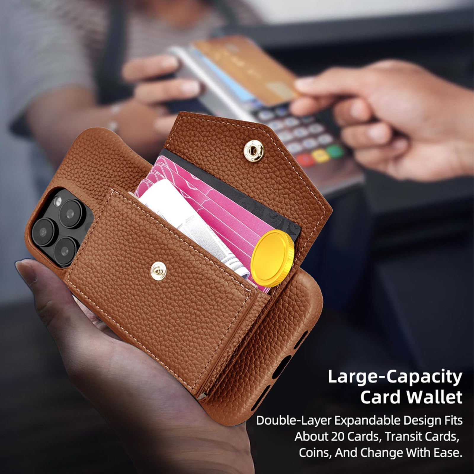 Weiß,16 Pro, Brieftasche Hülle Für iPhone 16 Pro Max/16 Pro/16 Plus/16, Lederhülle Mit Spiegel Und Standfunktion Magnetische Adsorption Kartenfach Schultergurt Fall