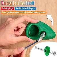 Vista 6 de Liliful Juego de 64 piezas de sujeción de escalada en roca para niños, kit de escalada en pared para adultos, agarre de colores mixtos con llaves