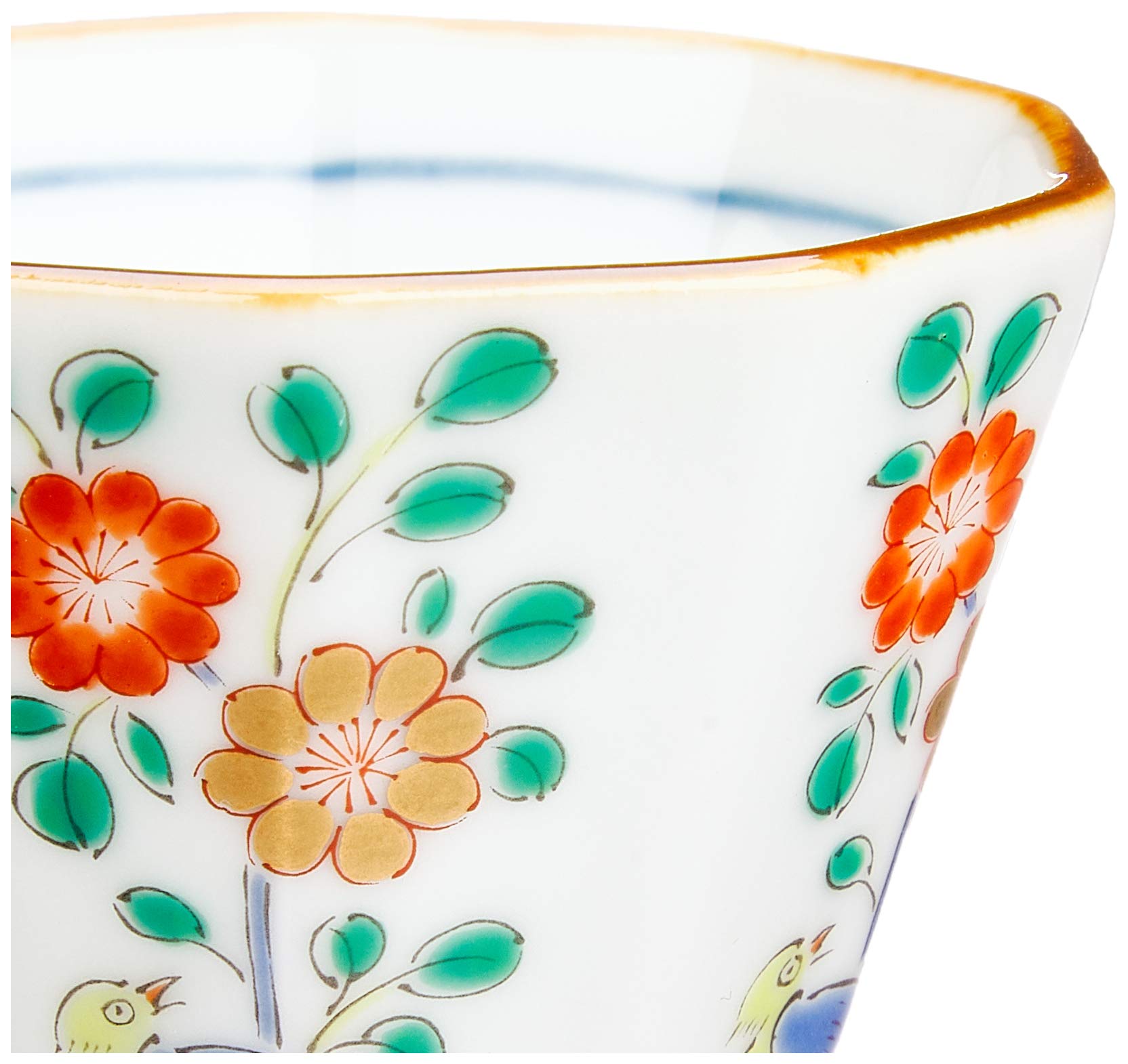 Amazon.co.jp: 波佐見焼 林九郎窯 絢爛 古伊万里風 酒杯 花鳥 009019