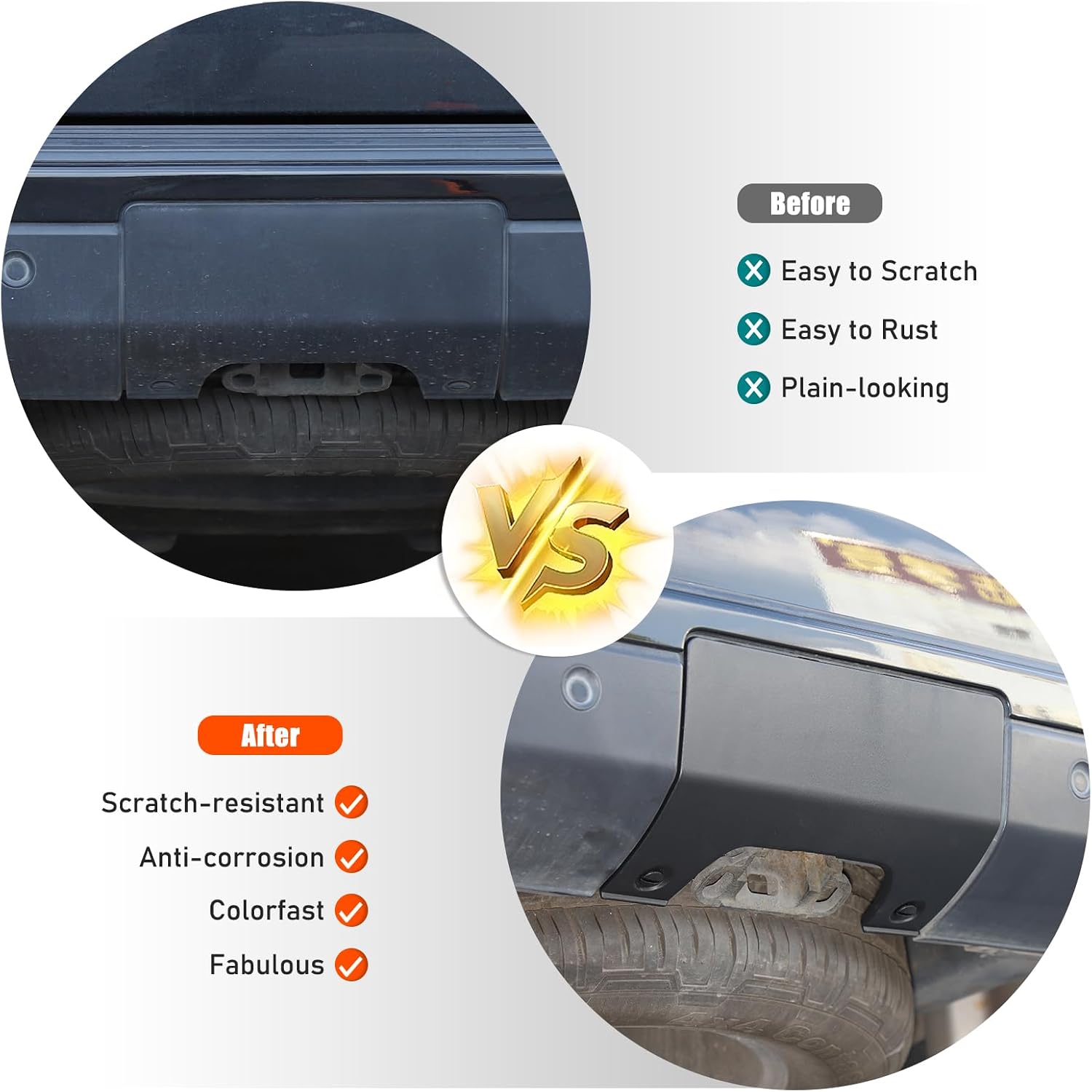 Car ABS Rear Bummper Trailer Decorative Cover Compatible with Discovery 3 Discovery 4 DPO500011PCL Rear Trailer Dust Decorative Cover
