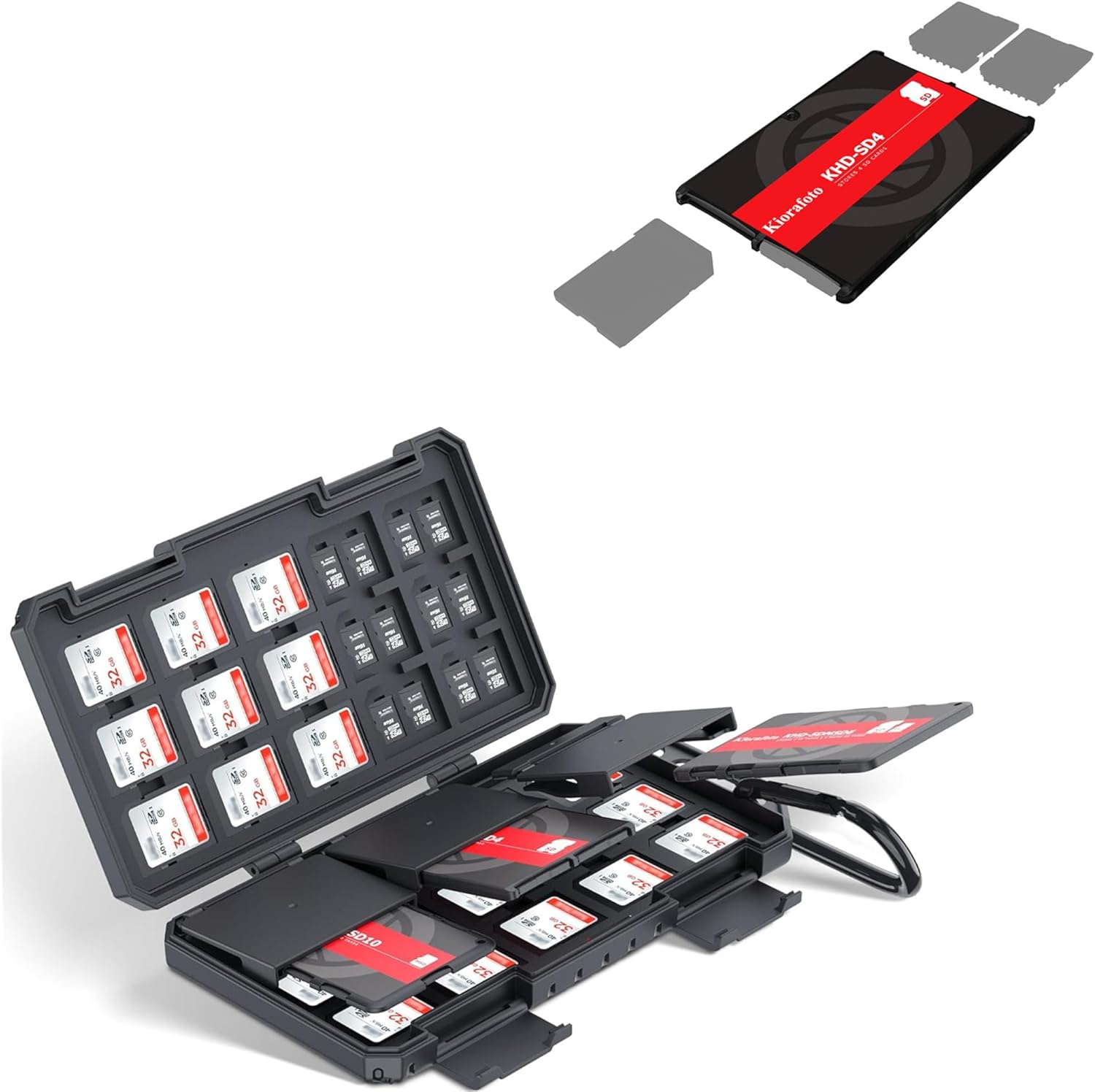 Slim Memory Card Case + New Memory Card Case: for Storage SD SDXC SDHC & TF MSD Cards