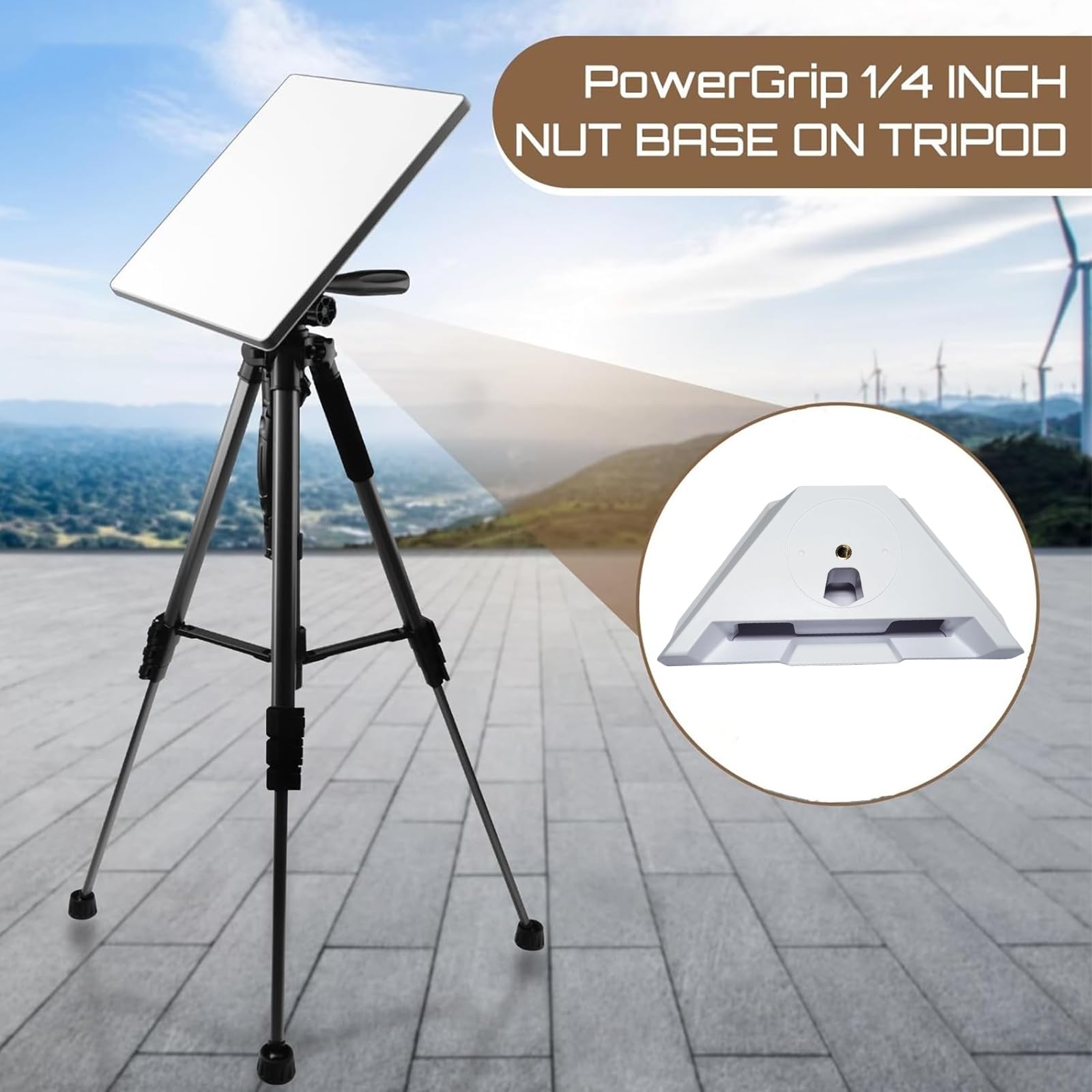 Adapter statywy do mocowania Starlink Mini Mount Adapter z gwintowanym mocowaniem 1/4"-20 z tworzywa sztucznego, kompatybilny ze statywami, kamperami i instalacjami zewnętrznymi, lekki, pasuje