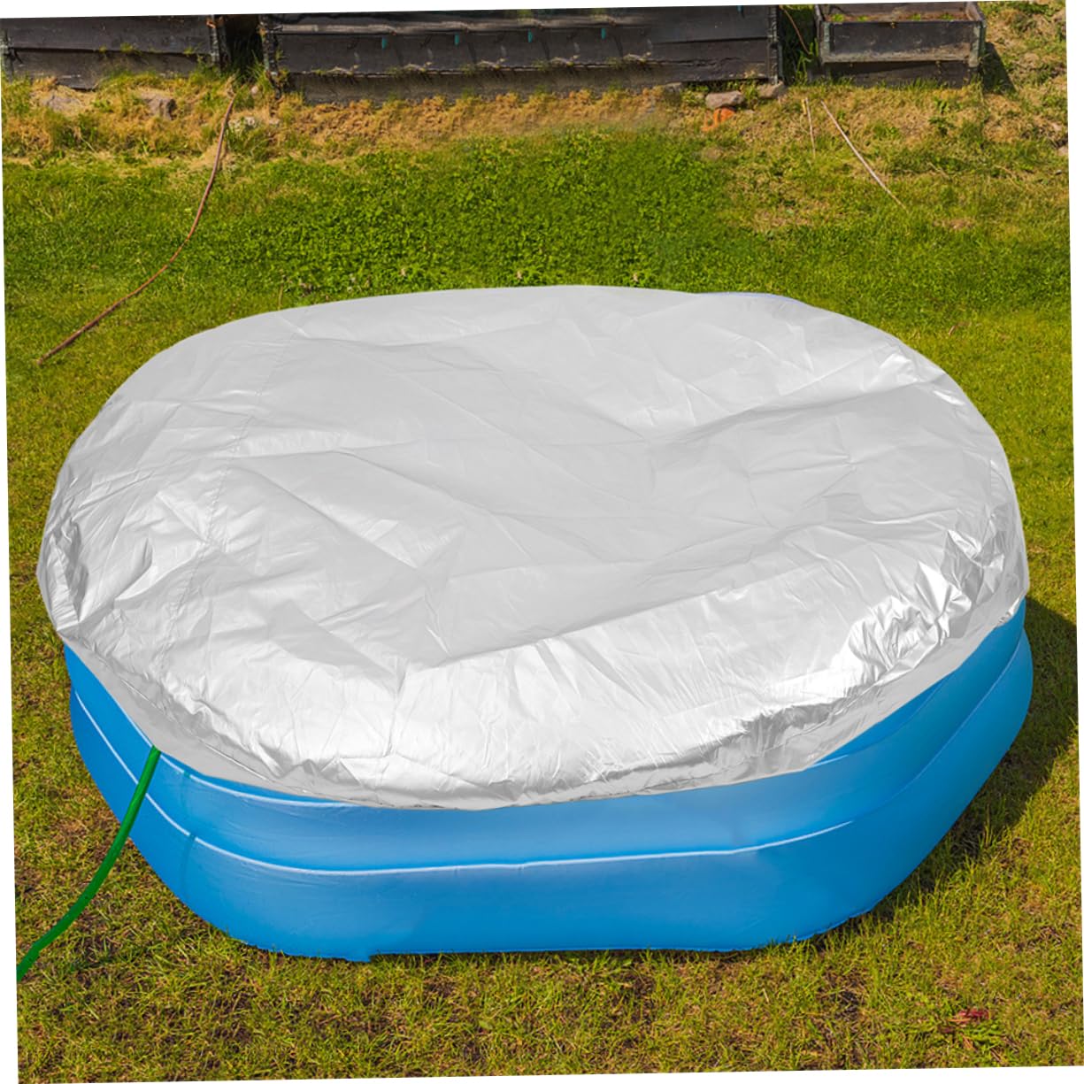 Cubierta de Piscina Inflable Redonda 8ft Oxford Cloth Plata