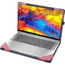 Laptop Case Cover for Hp Envy X360 15-fe 15t-fe 15.6" 2-in-1 & Envy X360 15-fh 15z-fh [Do Check Model] Notebook Sleeve Computer Bag Protective PU Leather Shell Pink