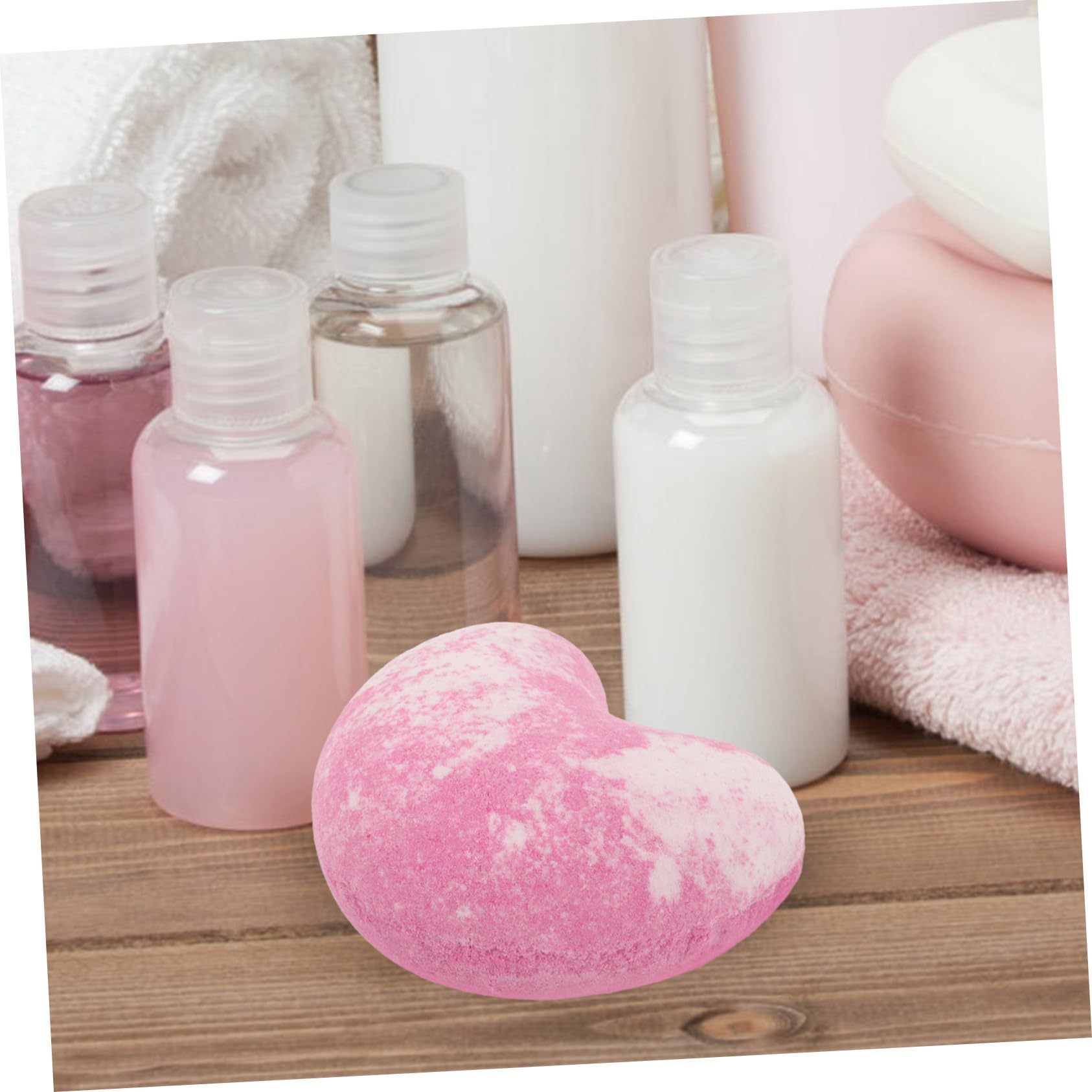 FOMIYES Heart Bath Salt Ball 40g Spa Shower Tablets Gentle Plant Essence Formula for Smooth and Clean Sk