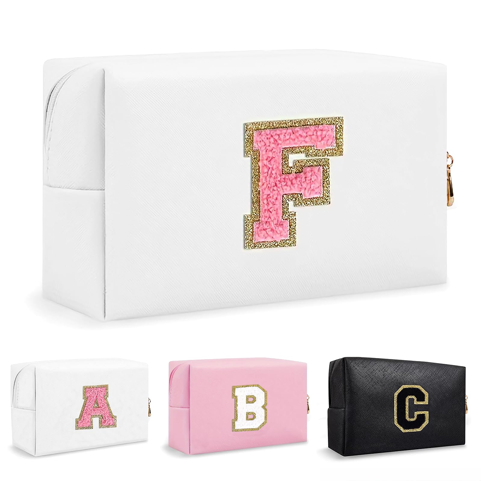 Bolsa de Maquillaje, Bolsa de Cosméticos Impermeable de Viaje, PU Cuero, Neceser de Baño, Bolsa De Aseo Y Almacenamiento para Mujer,Cosas Preppy para niñas Adolescentes (Letra A-Z) — view 132