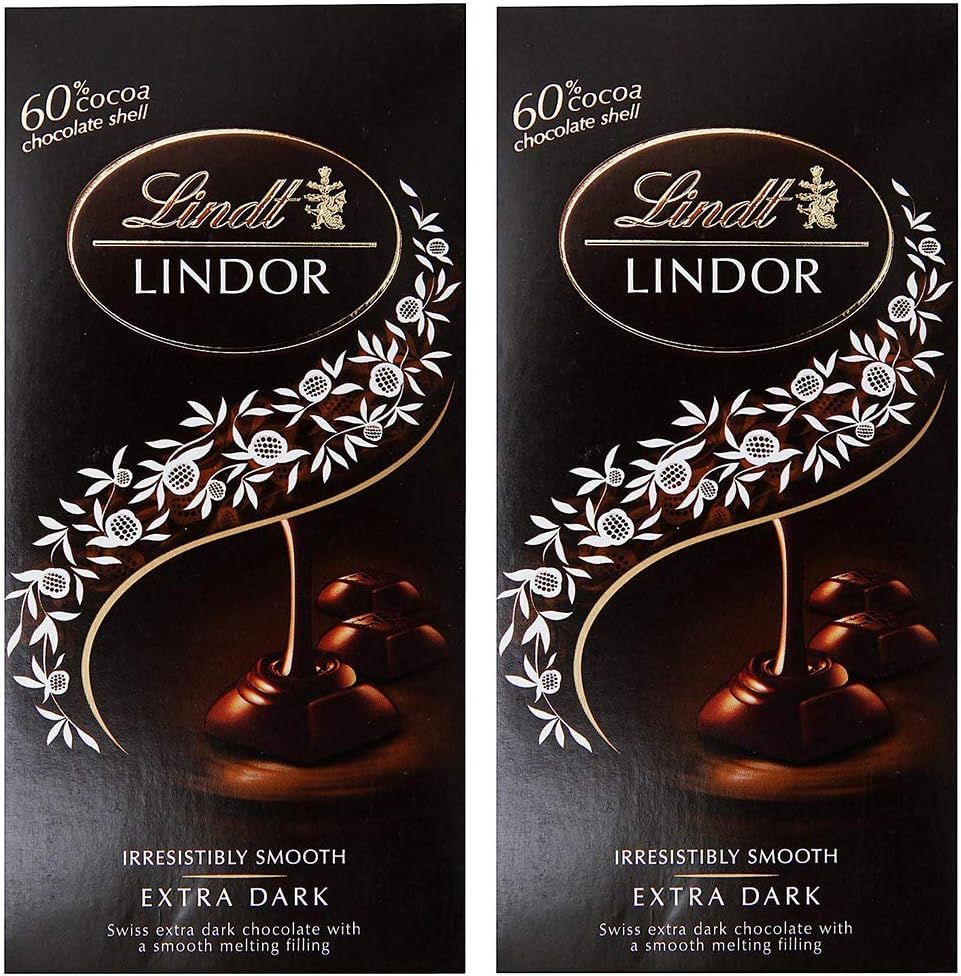 Lindor Irresistibly Smooth Extra Dark Chocolate, 100gm - (Pack of 2)