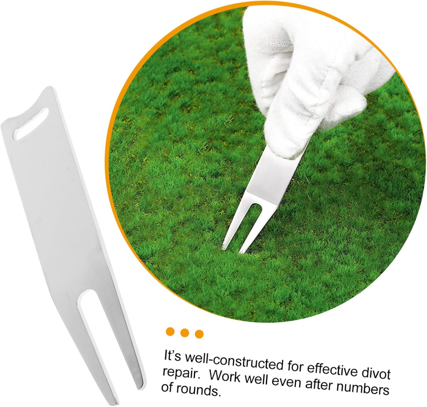 6pcs Metal Golf Divot Repair Tools Set with Ball Marker Wear-Resistant Golf Lawn Repair Forks for On-Course Divot Fixing
