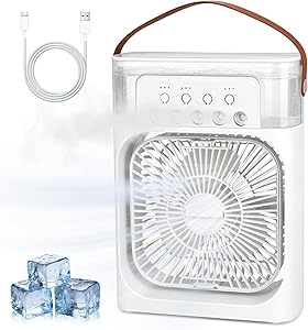 DAJASD Climatiseur Mobile Portable, Mini Refroidisseur D’air Con 3 Velocità, Mini Air Climatiseur Ventilateur, Climatiseur…