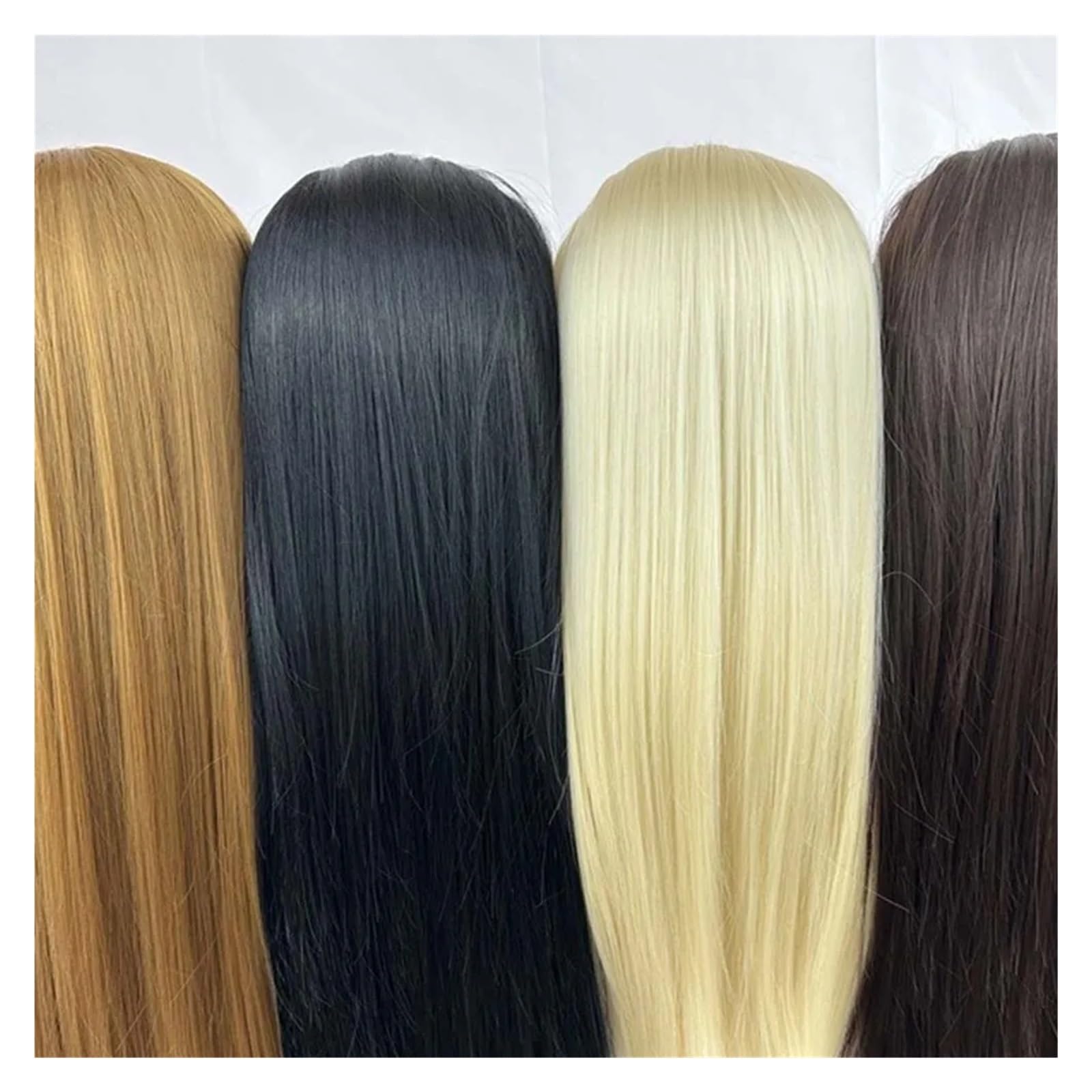 Mannequin Head With Synthetic Hair For Braiding Practice Beauty Training Aid For Hairstylist Makeup Headdoll With Stand(Brown01)