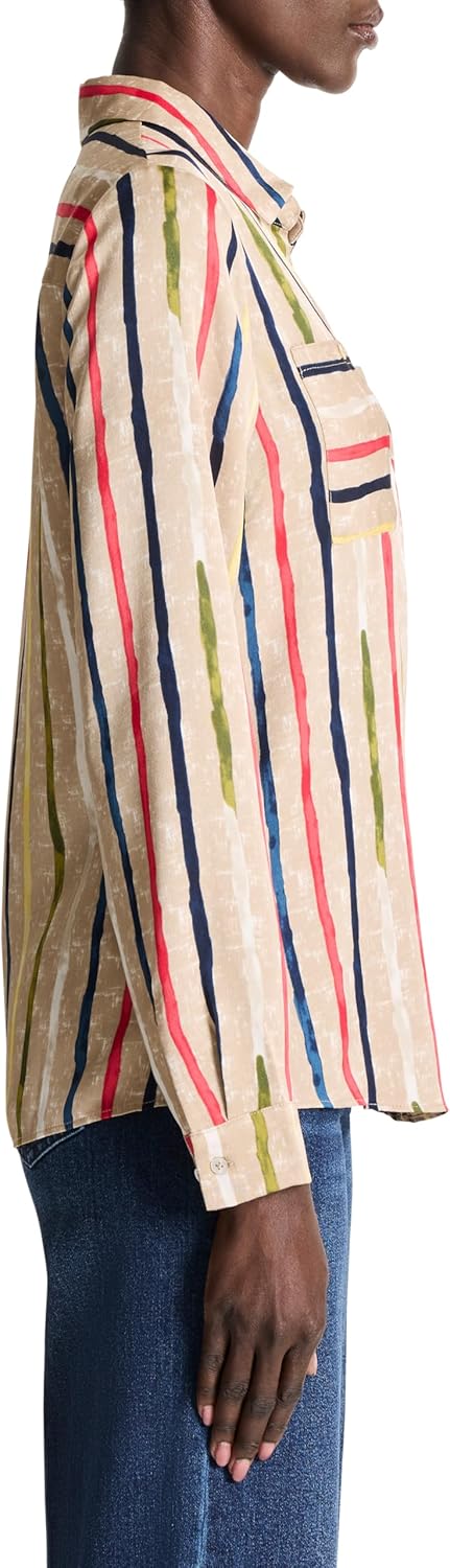 NIC+Zoe Womens Painted Stripe Top - Image 2