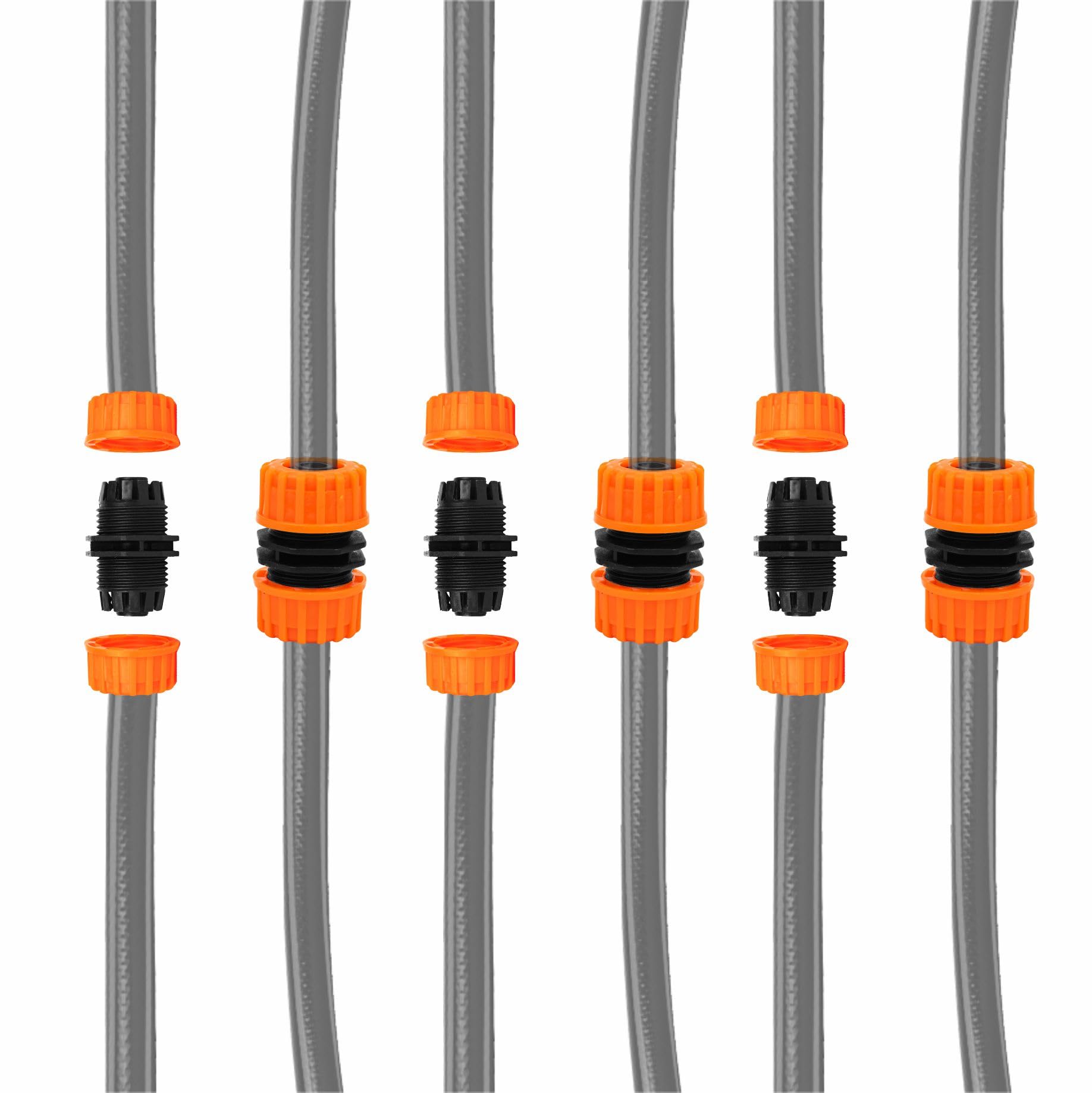 6pcs Hosepipe Repair Connector Extender for 1/2'' Garden Hose Pipe Quick Repair Connection, Hose Connector Set for Quickly Repair Damaged and Leaking Hoses - Image 3