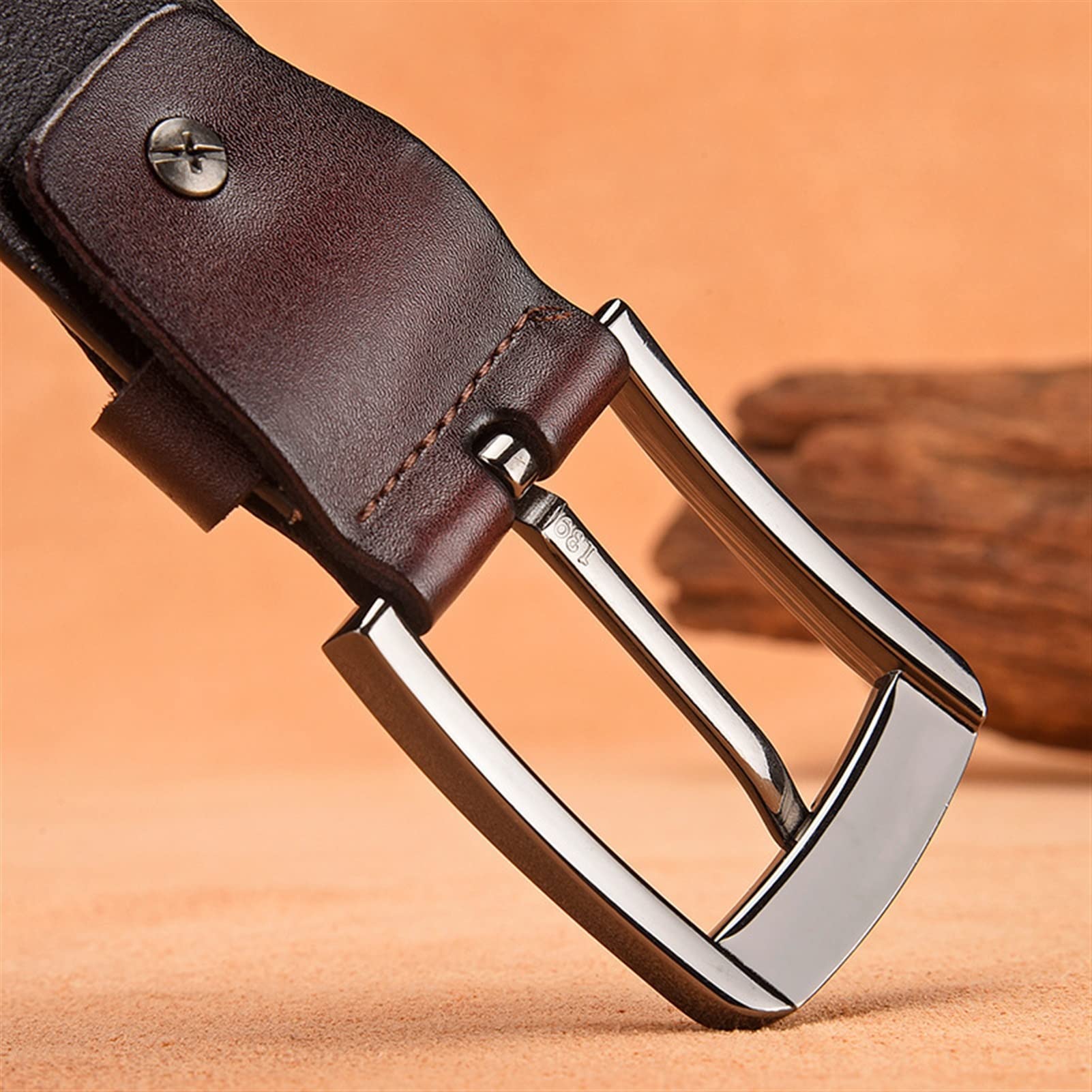 Cinture da Uomo, Cintura in Pelle da Uomo in Pelle Pin Fibbia Cintura Casual Marea Larga Medio Giovane Semplice Pantaloni Cintura Casual Formale Fibbia a Fibbia Regolabile Fibbia a Fibbia
