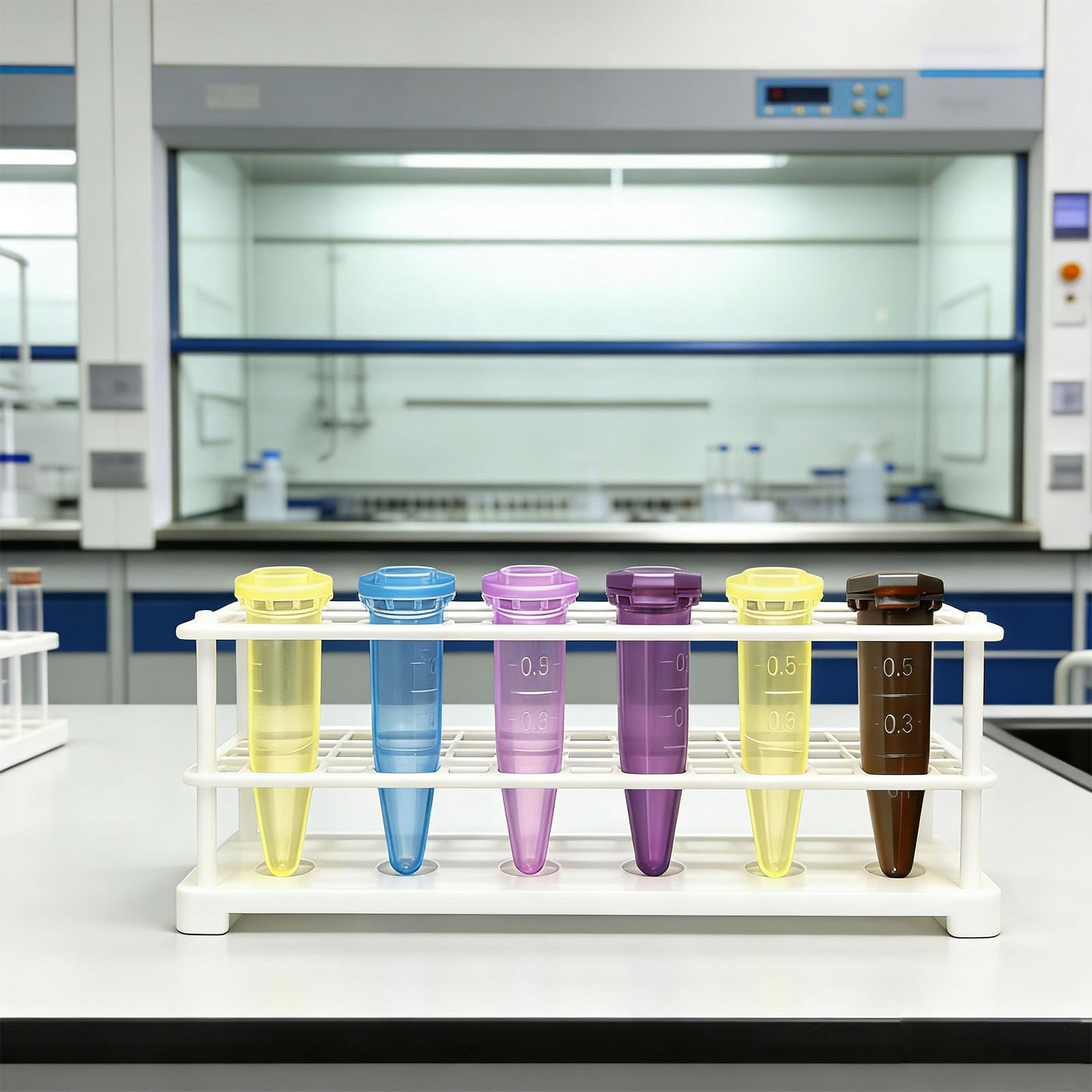500 tubos de centrífuga graduados con tapas a prueba de fugas, 1,5 ml, vial cónico de almacenamiento de muestras para laboratorios escolares centrífuga graduada
