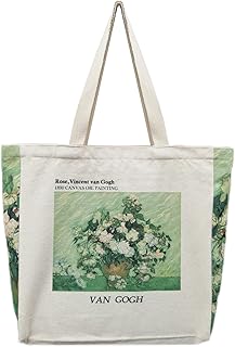 BROADREAM Canvas Tote Bag Aesthetic - Zippered Tote Bag with Interior Pocket by Shoulder Tote Bags for Women Shopping,School