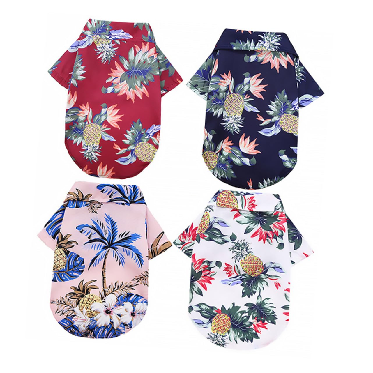 ARTSEWPLY Cool Dog Shirt Pet Summer Apparel Breathable Hawaiian Printed Pet Clothes Beach Time Outfit for Dog
