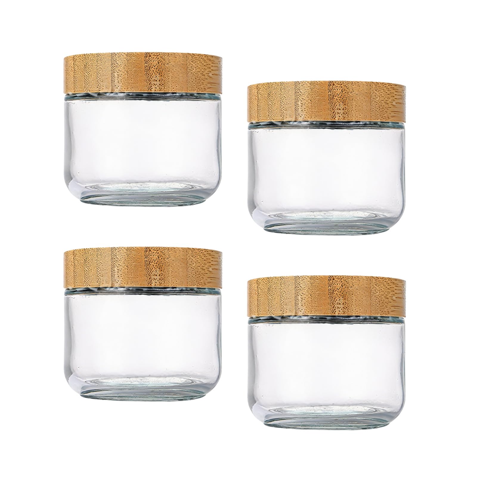 Piceioep Glass Storage Jar with Airtights Lid for Overnight Oats Yogurt Parfaits and Food Storage 300ml 480ml Oatmeal Jar