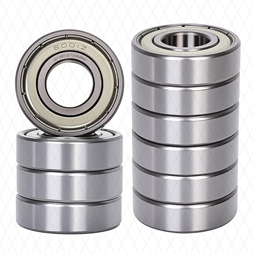 10Pcs 6001-ZZ Deep Groove Ball Bearings - 12x28x8mm, Double Shielded Roller Bearings for Machine Tools,Wheels,ousehold Appliances,Agricultural Equipment