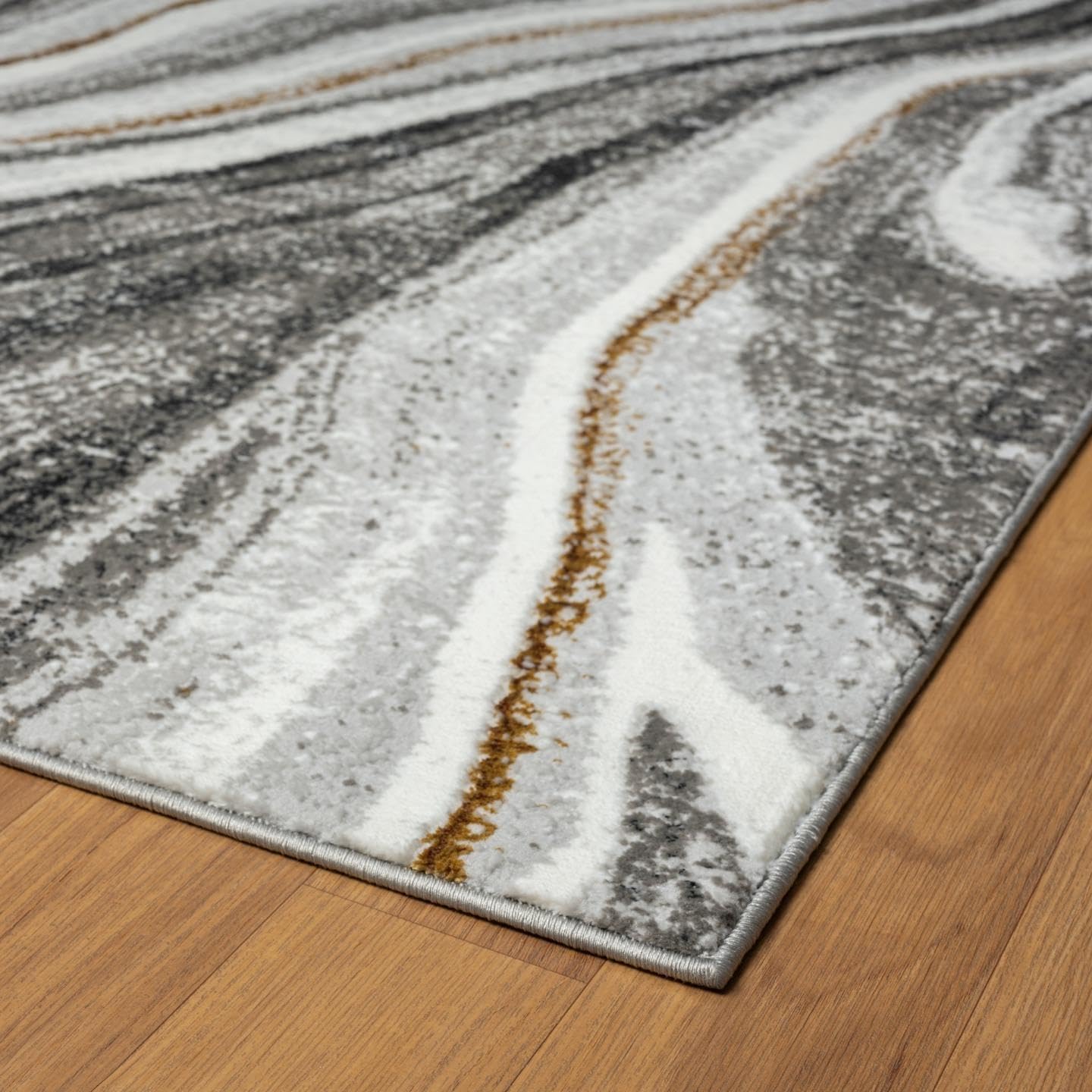 LUXE WEAVERS Marble Patterned Abstract Swirl Gray 5x7 Area Rug