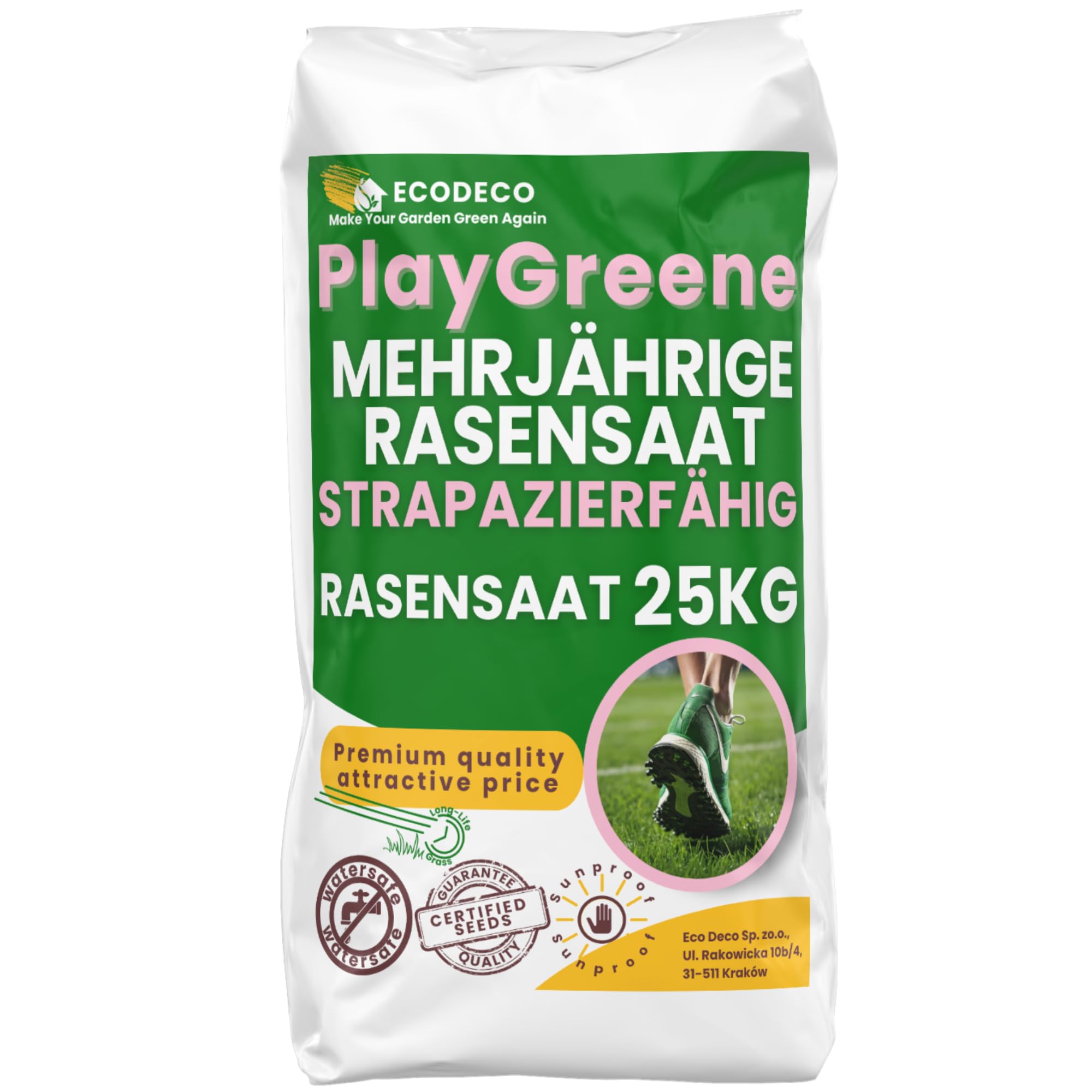 Semillas Cesped Resistente y Crecimiento Rápido 25kg | Mezcla de Semillas para Césped Natural Deportivo y Jardín, Alta Densidad, Ideal para Siembra y Repoblación, Soporta Pisoteo