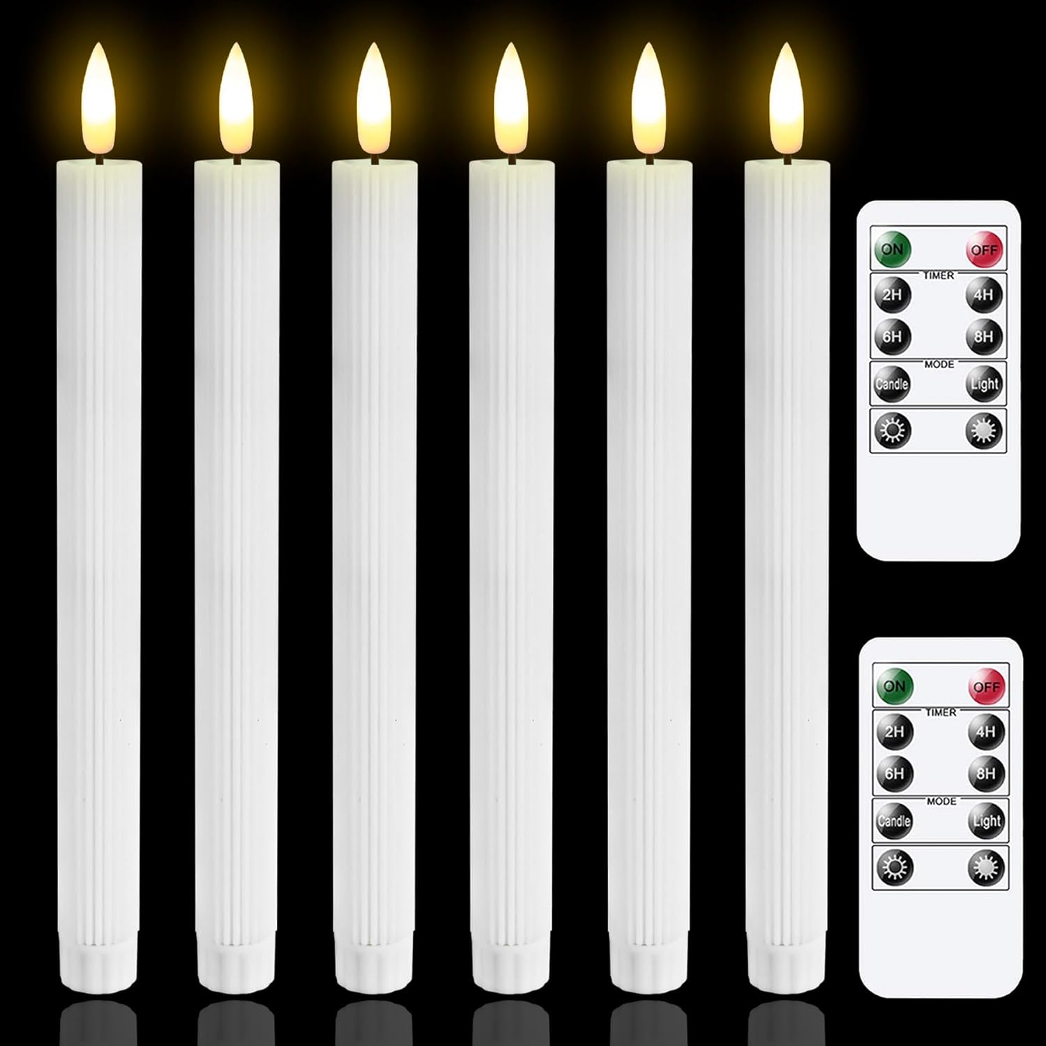 Zevanor 10" LED Flameless Taper Candles with Two Remote