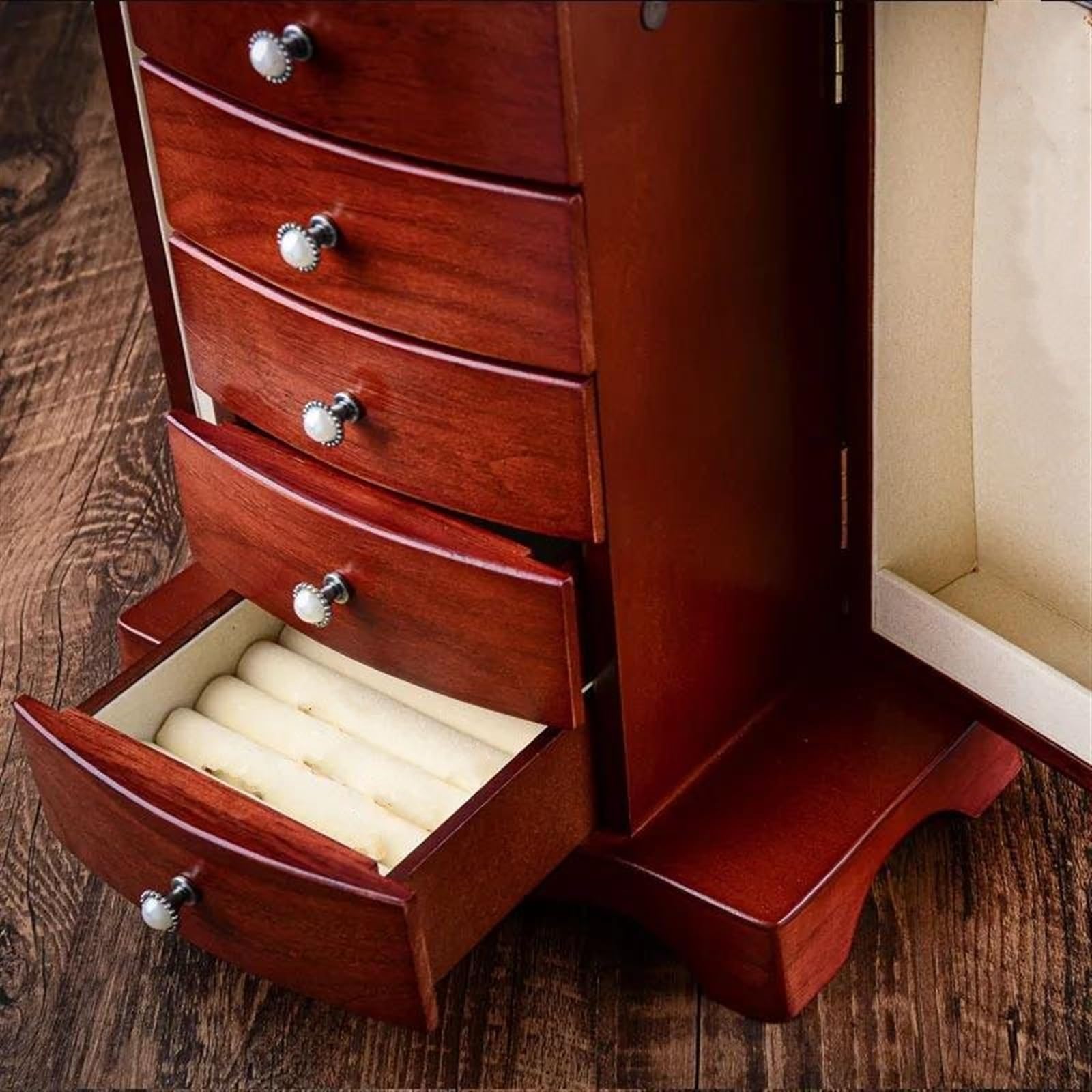 Joyero Viaje Joyero Madera Maciza Cajón Multicapa Gran Capacidad Joyería Retro Hogar Joyeros