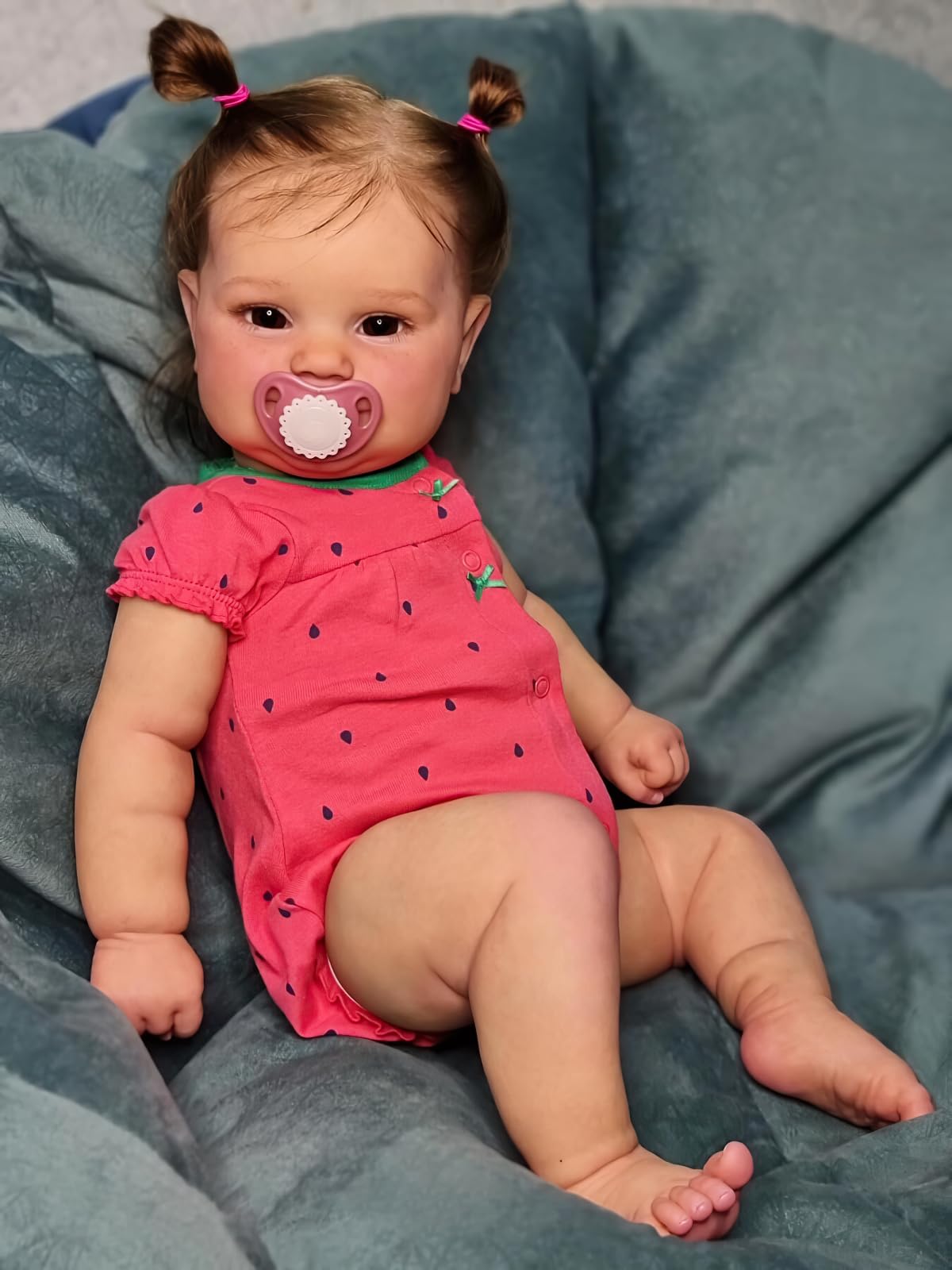 MineeQu Reborn lalka bobas 24 cali Miękkie winylowe ręcznie robione realistyczne Dolls dla dzieci urocza realistyczna Newborn lalka dla małego dziecka dla dziewczynek, bezpieczna dla dzieci w wieku 3+