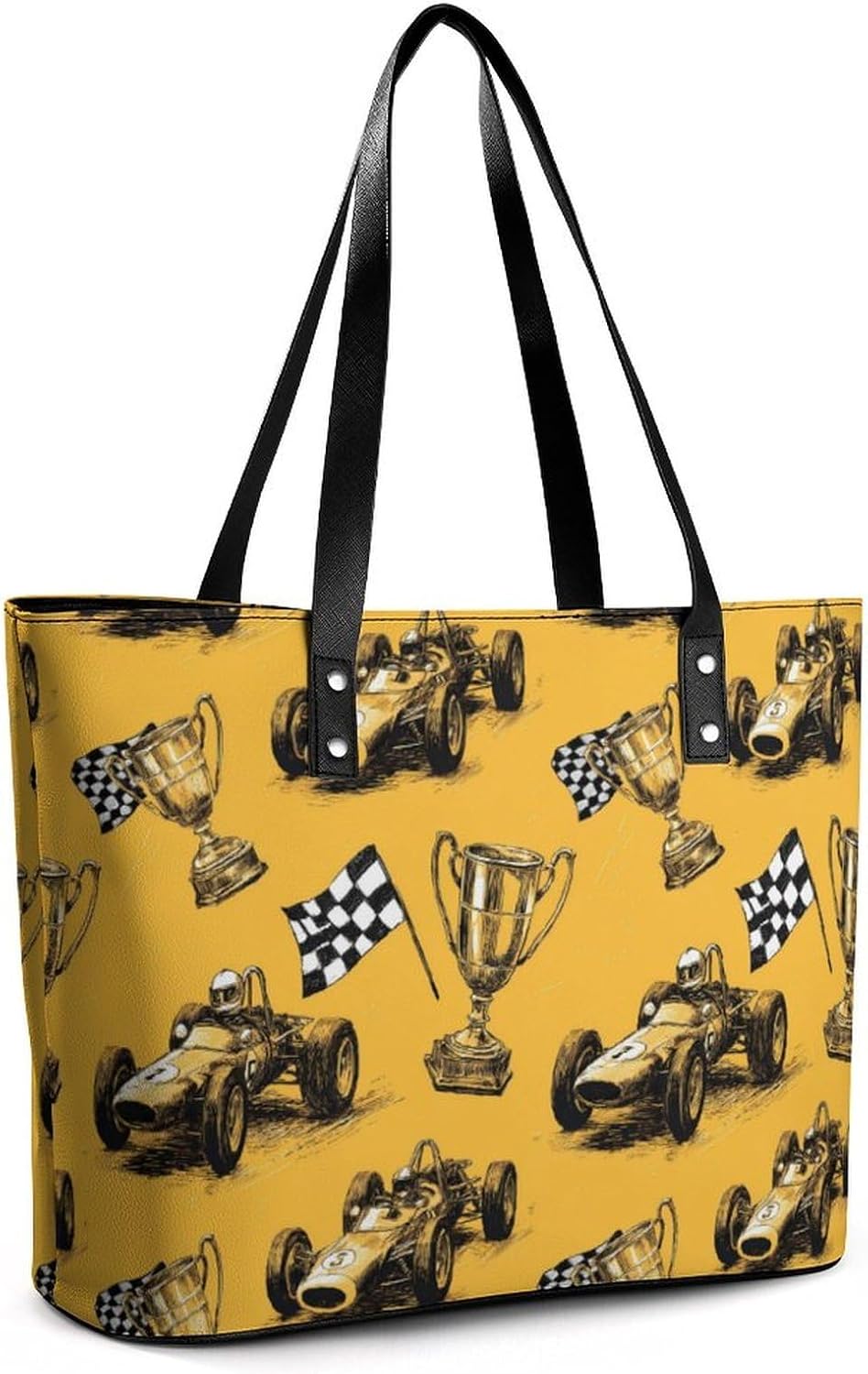 Racing Car Pattern Women's Satchel Handbags Tote Shoulder Bag Purses for Travel Shopping Work