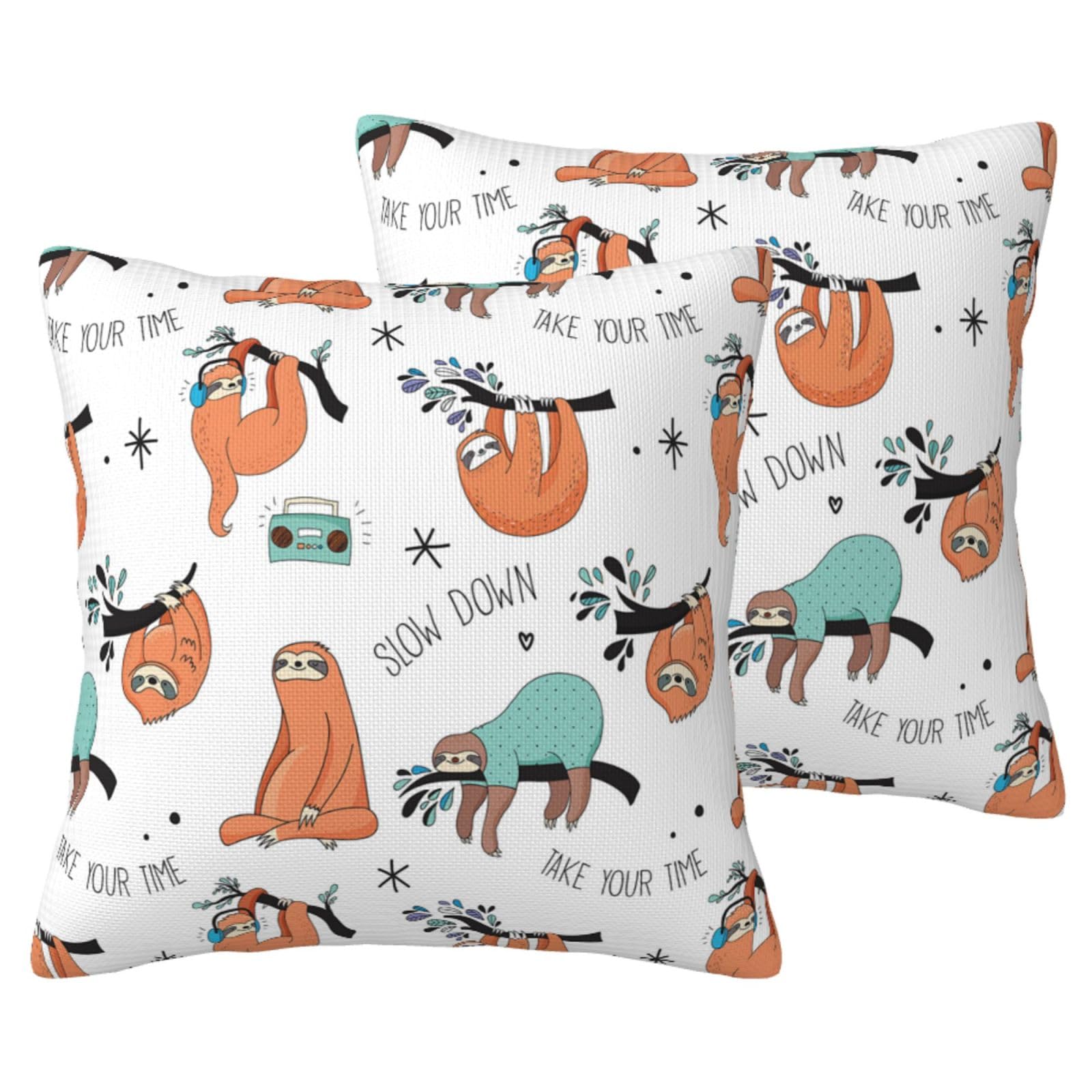 Housse de coussin imitation lin marron paresseux lot de 2 pour rénover vos vieux coussins