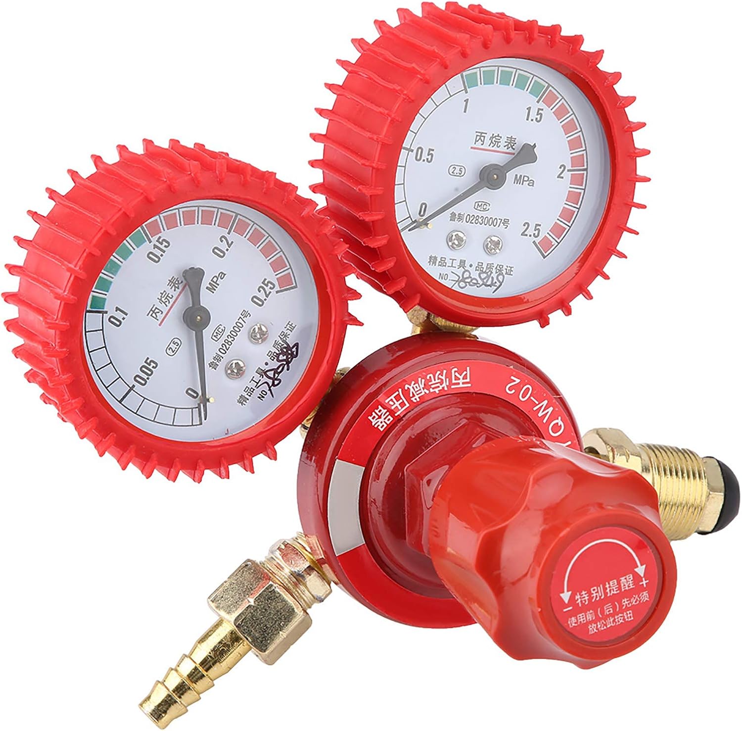 EVTSCAN Pressure Gauge, YQW-02 Zinc Alloy Propane Regulator Welding Cutting Parts Propane Pressure Reducer Valve Meter