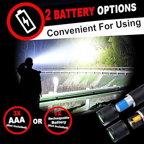 Miniatura 4 de Paquete de 4 linternas de 1 modo, linterna táctica LED superbrillante con zoom de alto lúmenes, luz de flash de bolsillo portátil resistente al agua