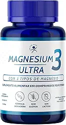 Magnésio 3 em 1 - Taurato + Dimalato + Quelato - Suplemento Alimentar - Sem Glúten, Sem Lactose - 60 Comprimidos - NutriAge