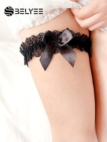 Miniatura 2 de Ligueras de encaje sexy para novia elásticas para baile de graduación con lazo