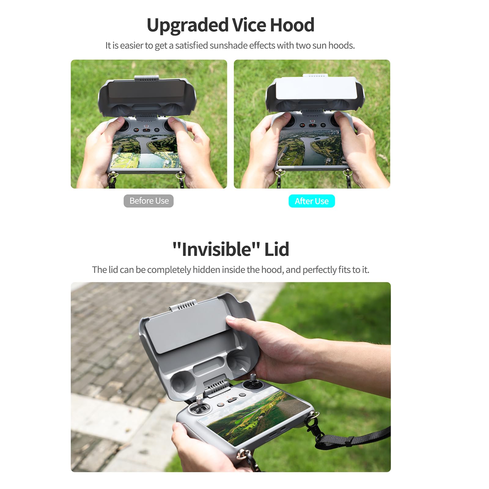 FPVtosky Copertura Parasole 2-in-1 Per Telecomando DJI RC (Mini 3, Mavic 3, Air 2S) Con Viti - 2