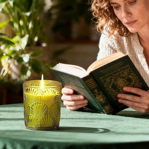 Miniatura 5 de Crenovo Vela perfumada de jazmín, vela 100% de soja, 30 horas de combustión, regalo de vela para hombres y mujeres, día de San Valentín, día de la