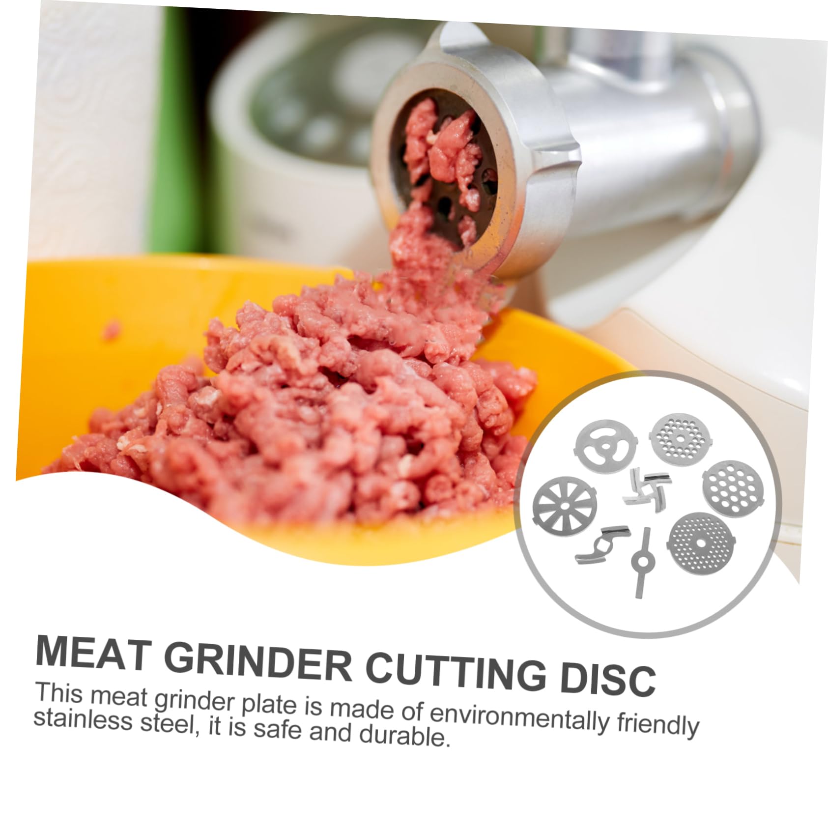 Cabilock 8 Piezas Accesorios para picadora de carne partes de la cortadora de carne pieza de repuesto para picadora de carne cuchillas metalicas para picar carne licuadora