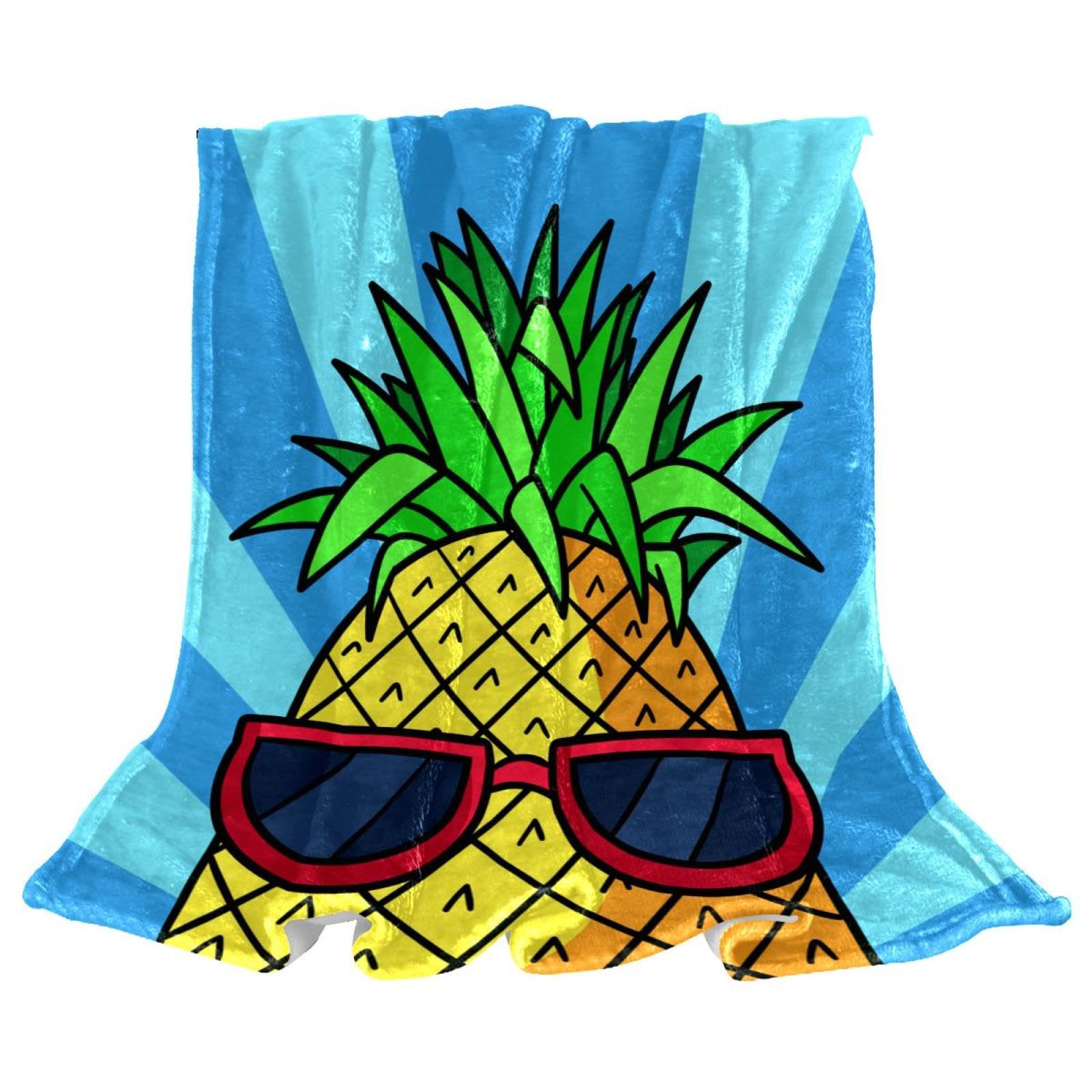 Couverture polaire ananas microfibre pour vos soirées cocooning au salon
