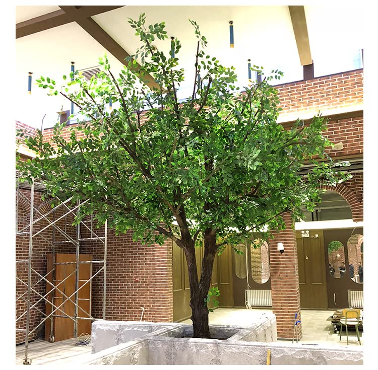 Artificial Green Banyan Trees Large Simulation Plants Interior Decoration Tree Hotel Shopping Mall Floor Living Room Green Plant Landscaping (A 5.9x3.2ft)