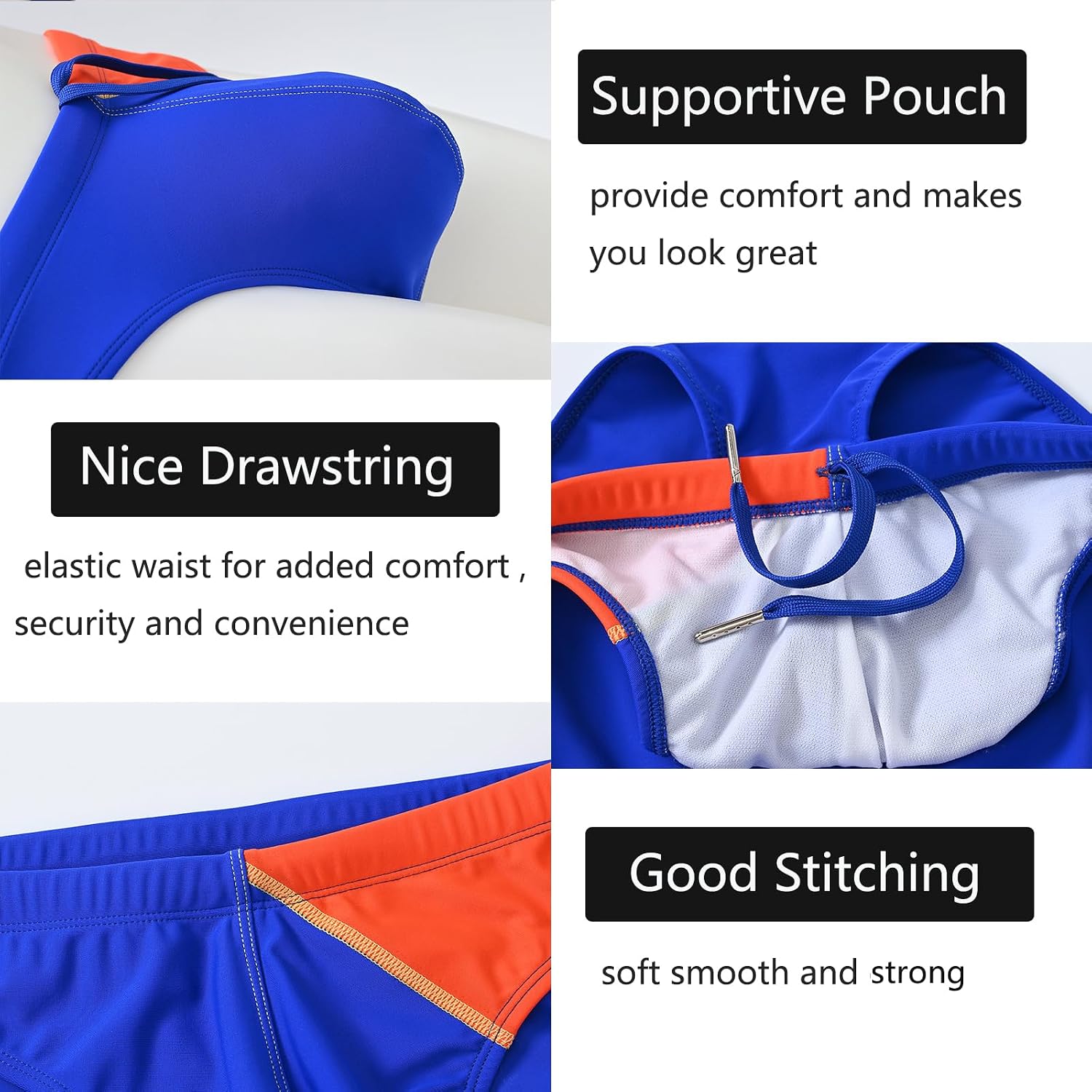ZONBAILON Mens Swim Briefs Sexy Pouch Bikini Swimsuit Swimwear with Adjustable Drawstring Sports Beach