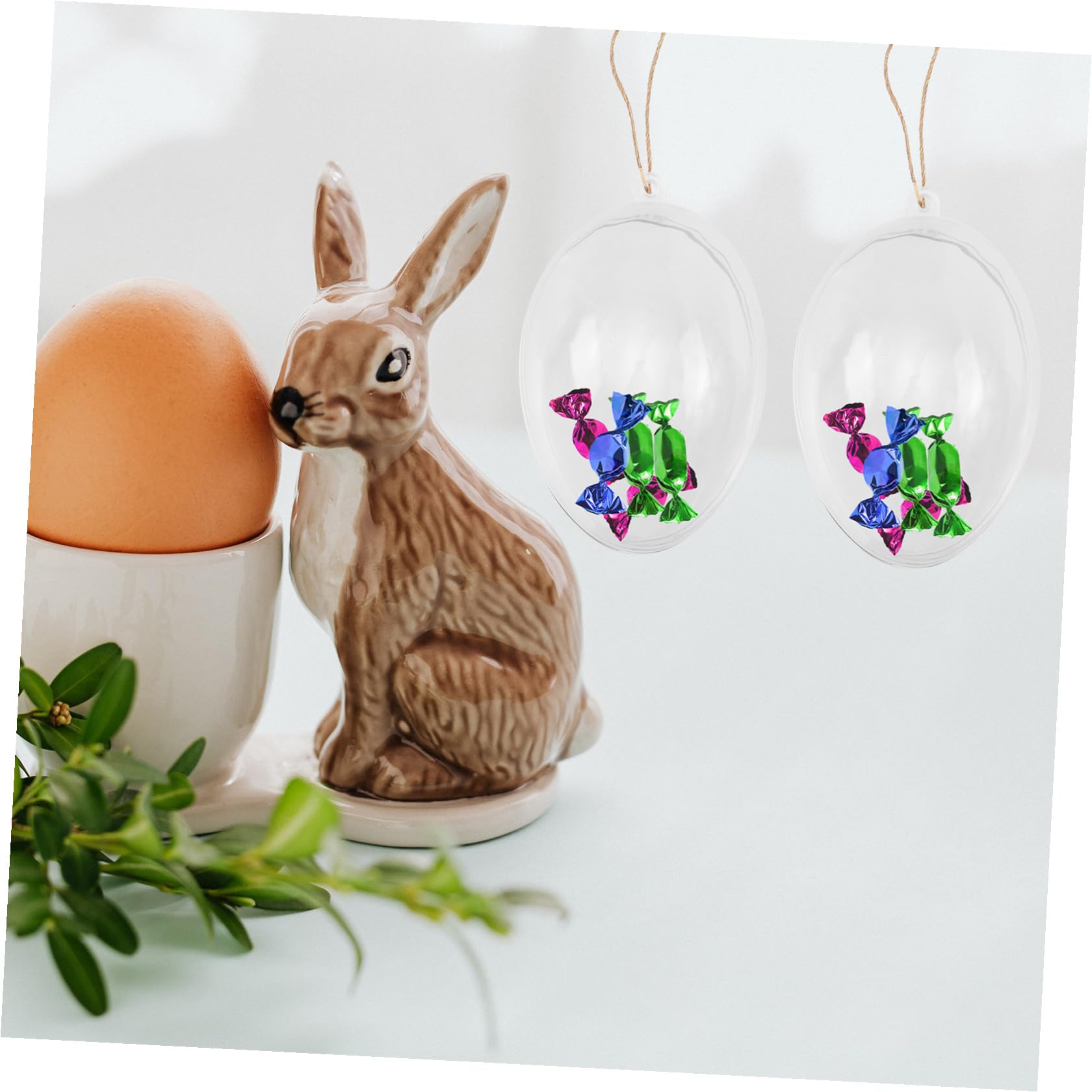 Artibetter 12 Stück Bunte Kunststoff Ostereier zum Aufhängen Eiförmige Hängedekoration mit Aufhängekordel Osterdekoration für Zuhause und Festliche Anlässe