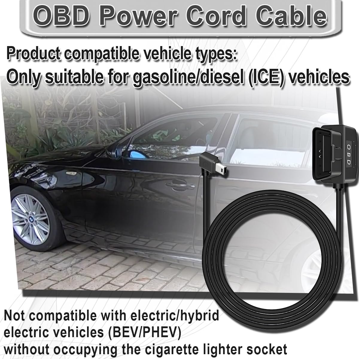 Cavo OBD A Type-C Per Dashcam - 12V-24V A 5V/3A, Con Pulsante ACC/monitoraggio 24h, Protezione Batteria